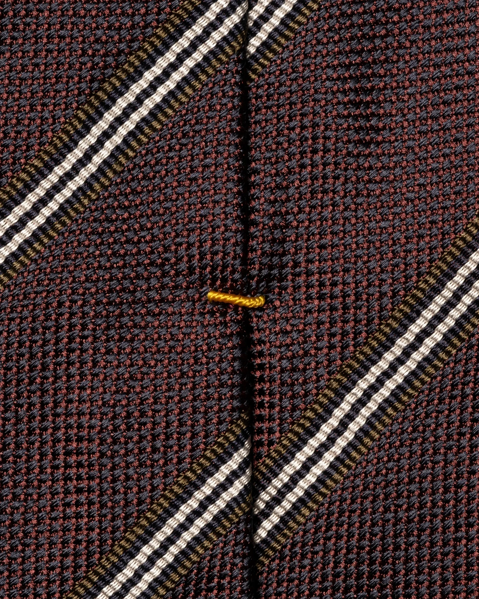 Eton - dark red striped woven silk tie 266