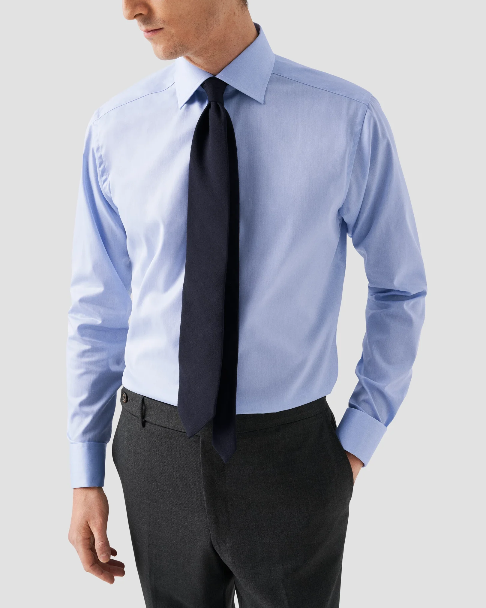 Eton - light blue french cuff shirt