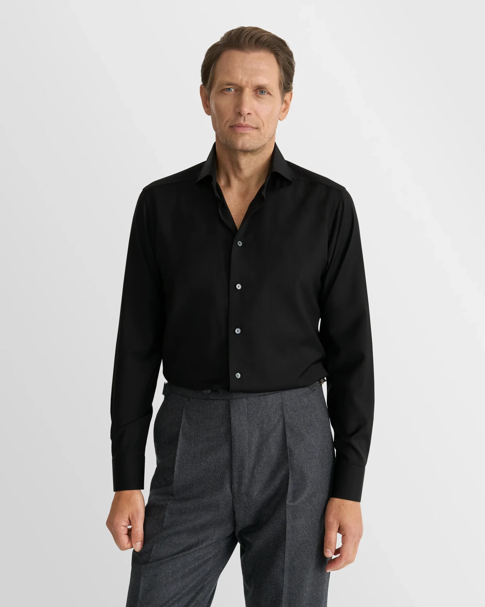 Eton - ultra soft solid merino shirt