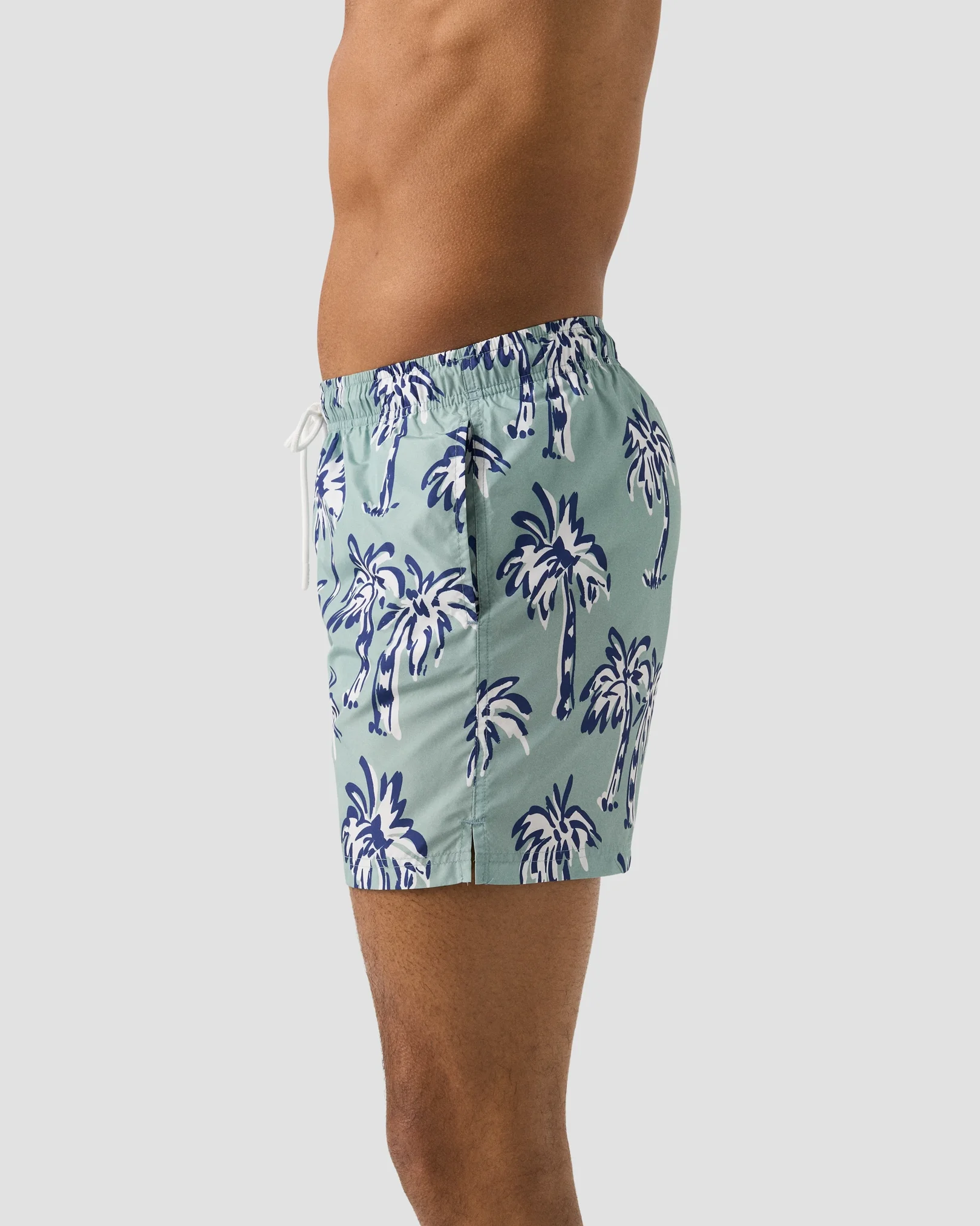 Eton - palm tree swim shorts midgreen