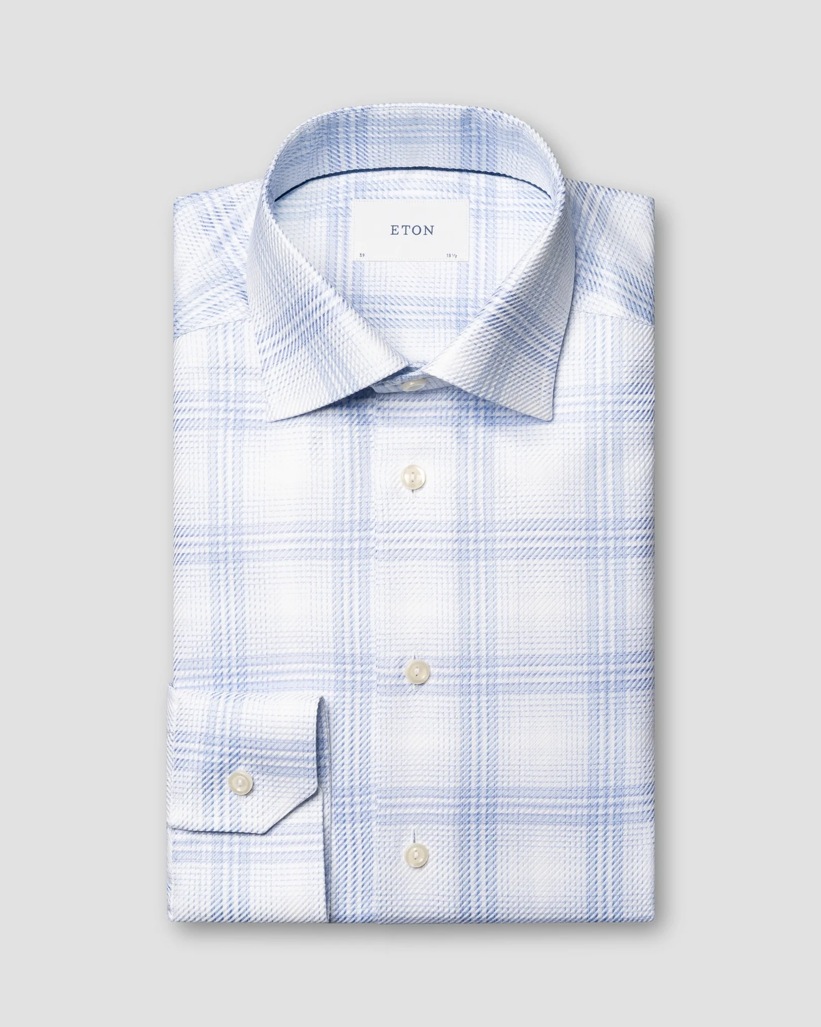 Eton - bold check king twill shirt