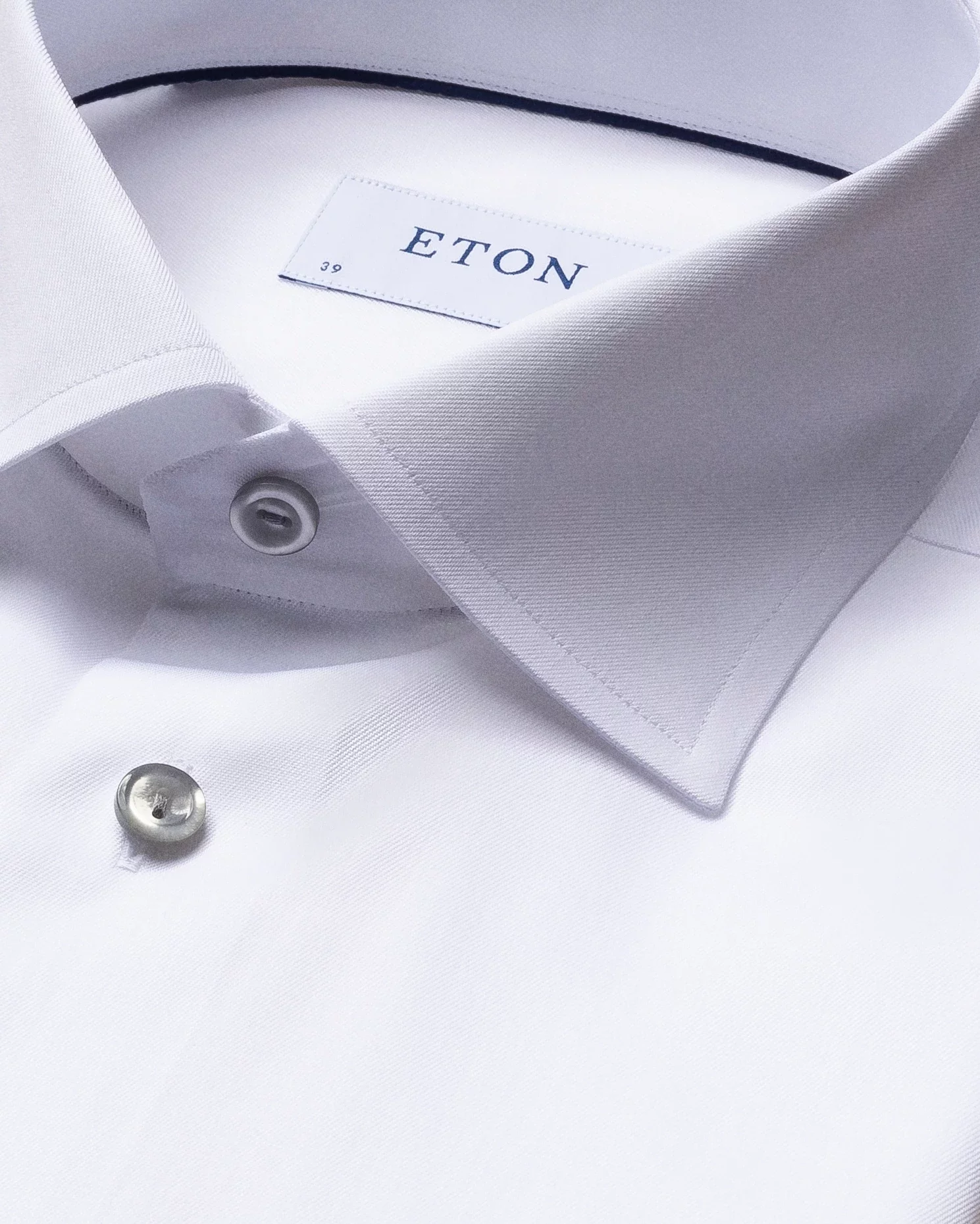White Signature Twill Shirt – Grey Details