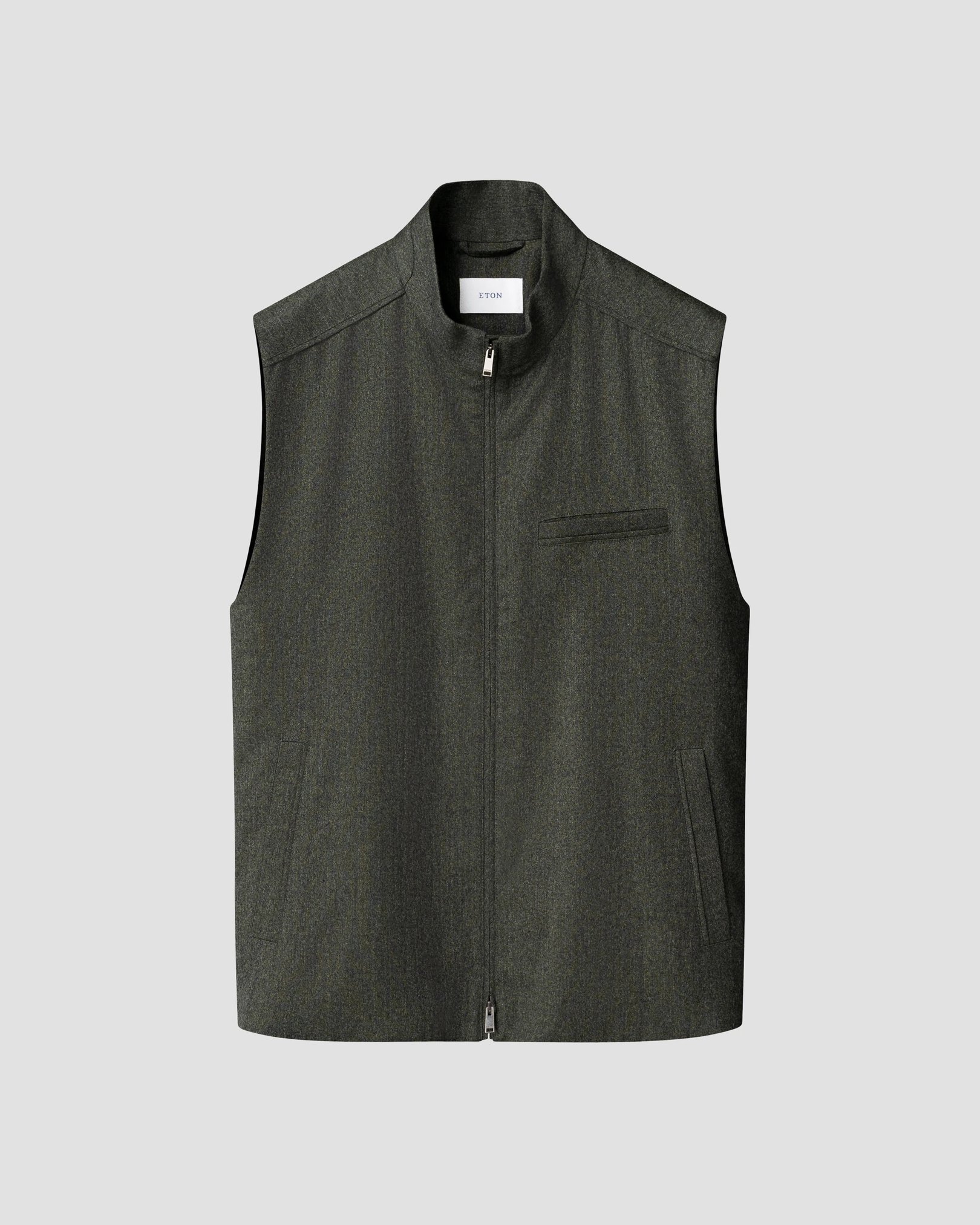 Eton - Solid Wool Flannel Vest