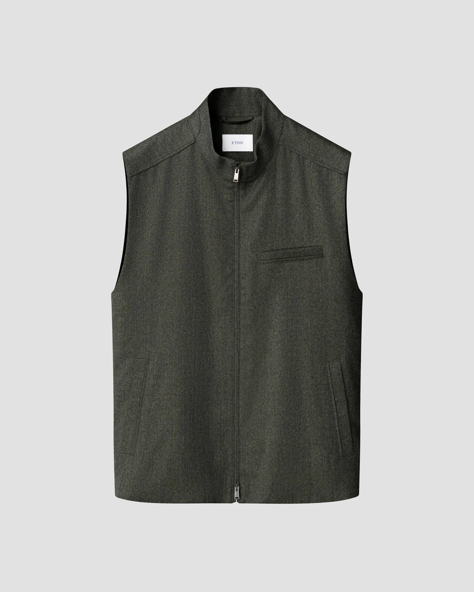 Eton - Solid Wool Flannel Vest