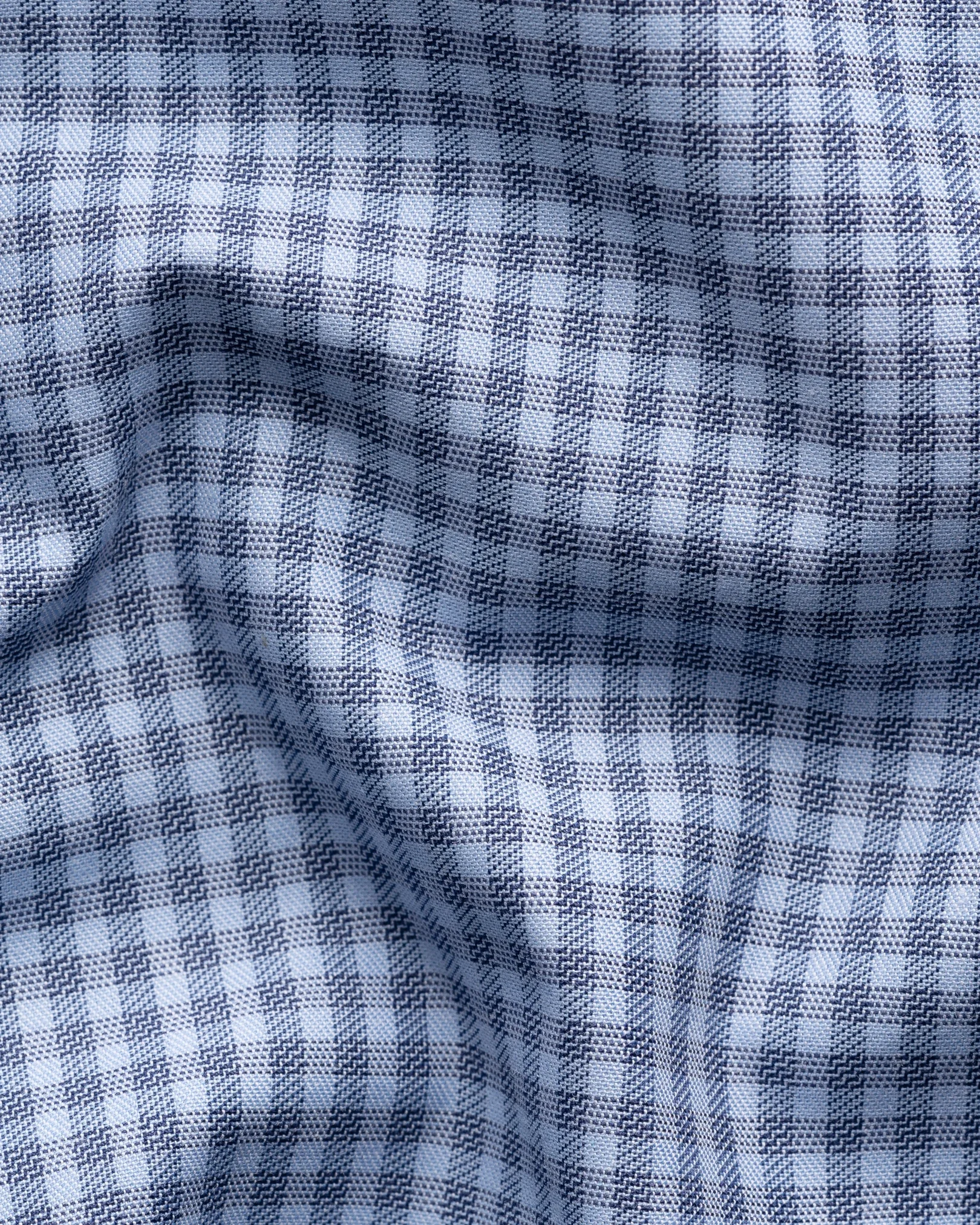 Eton - dark blue check twill shirt