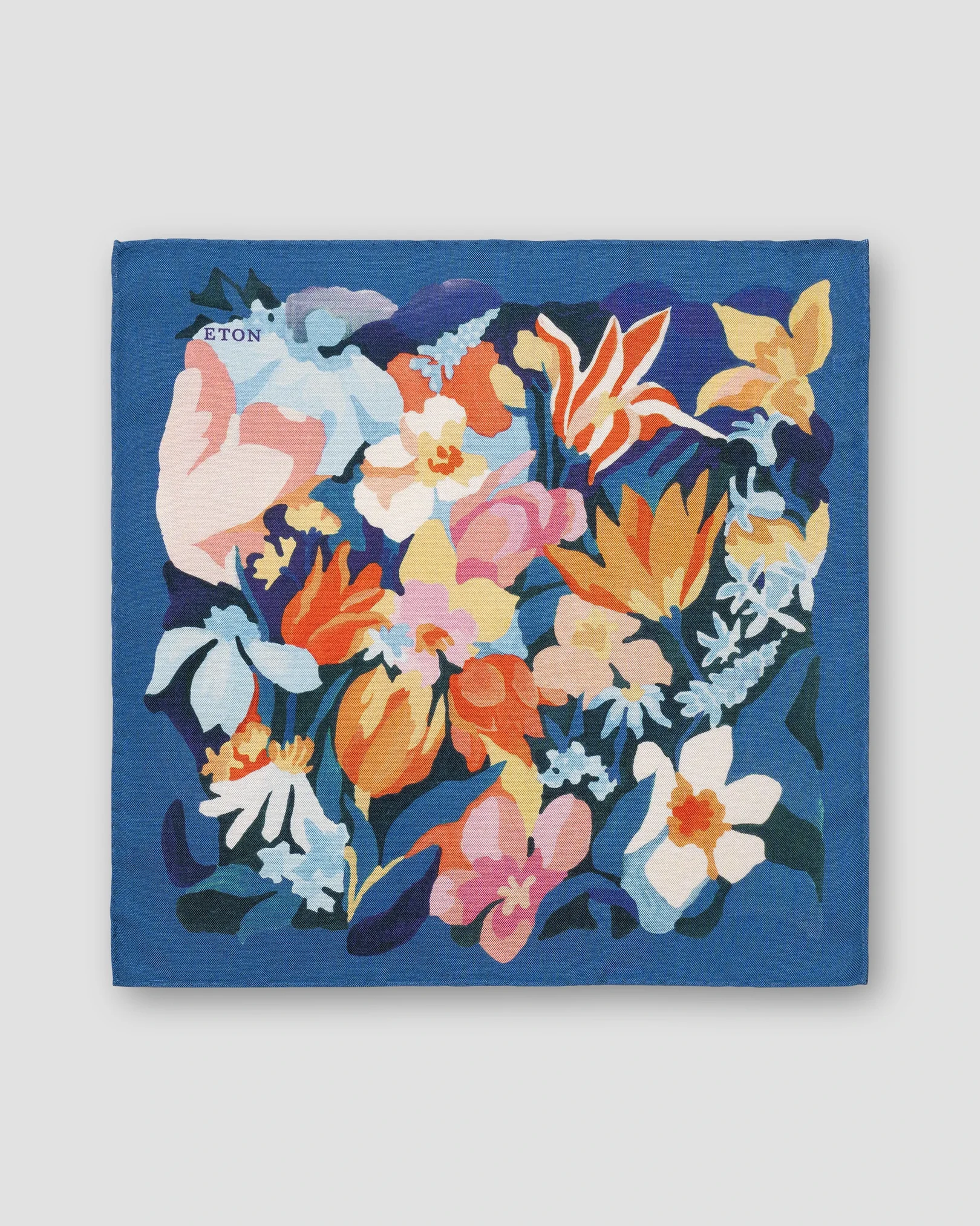 Eton - multi floral oxford silk pocket square