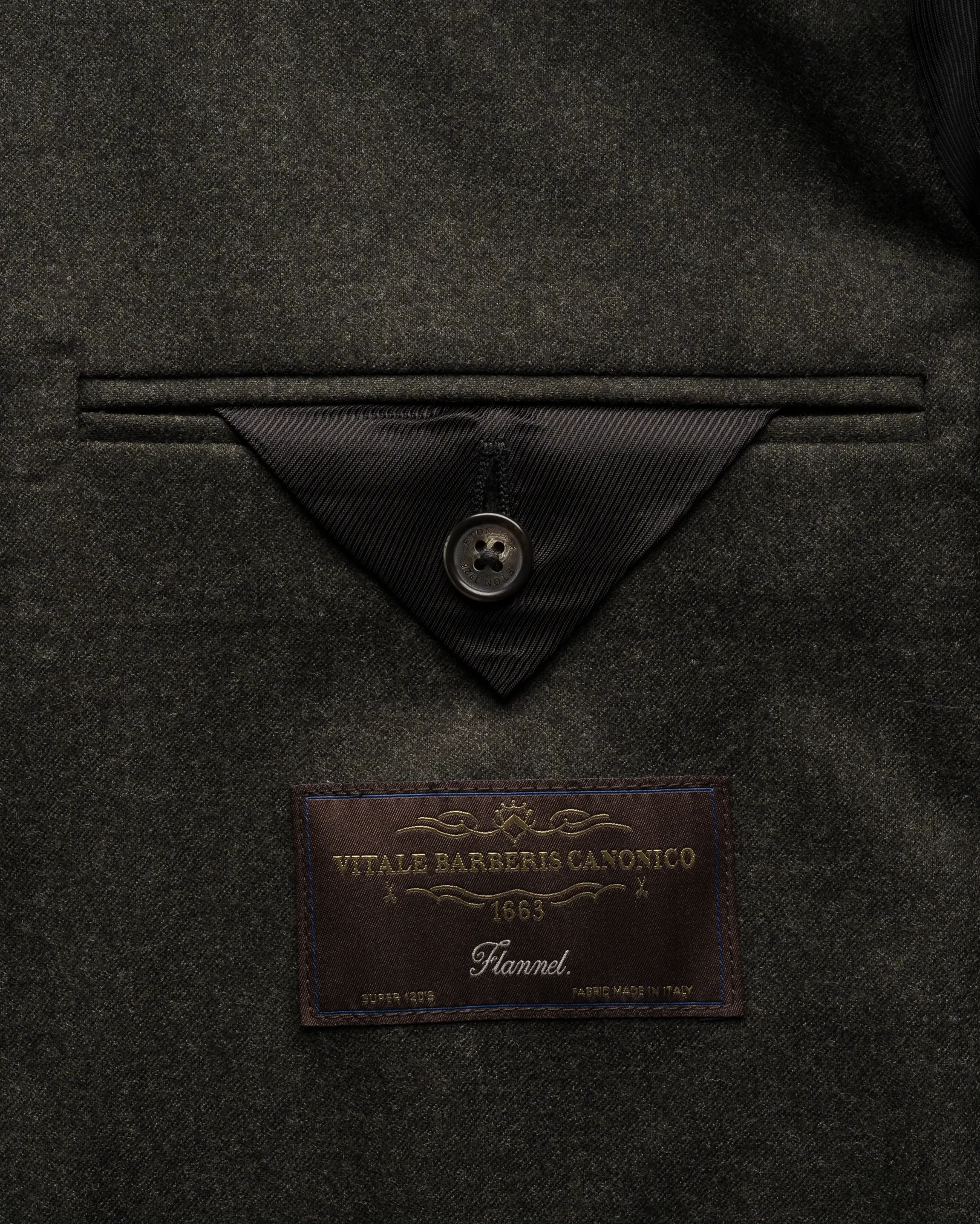Eton - mid green wool flannel soft jacket