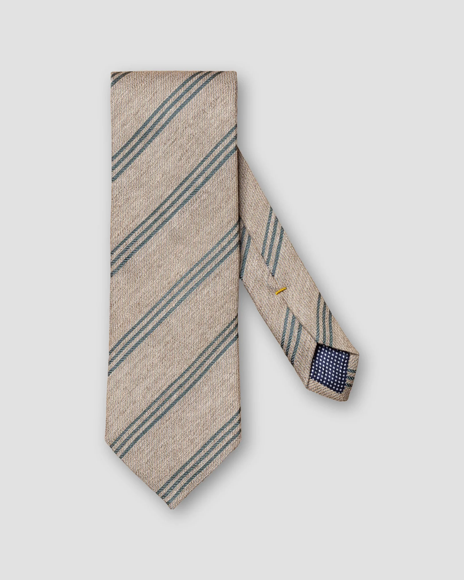 Eton - brown striped wool blend tie aw