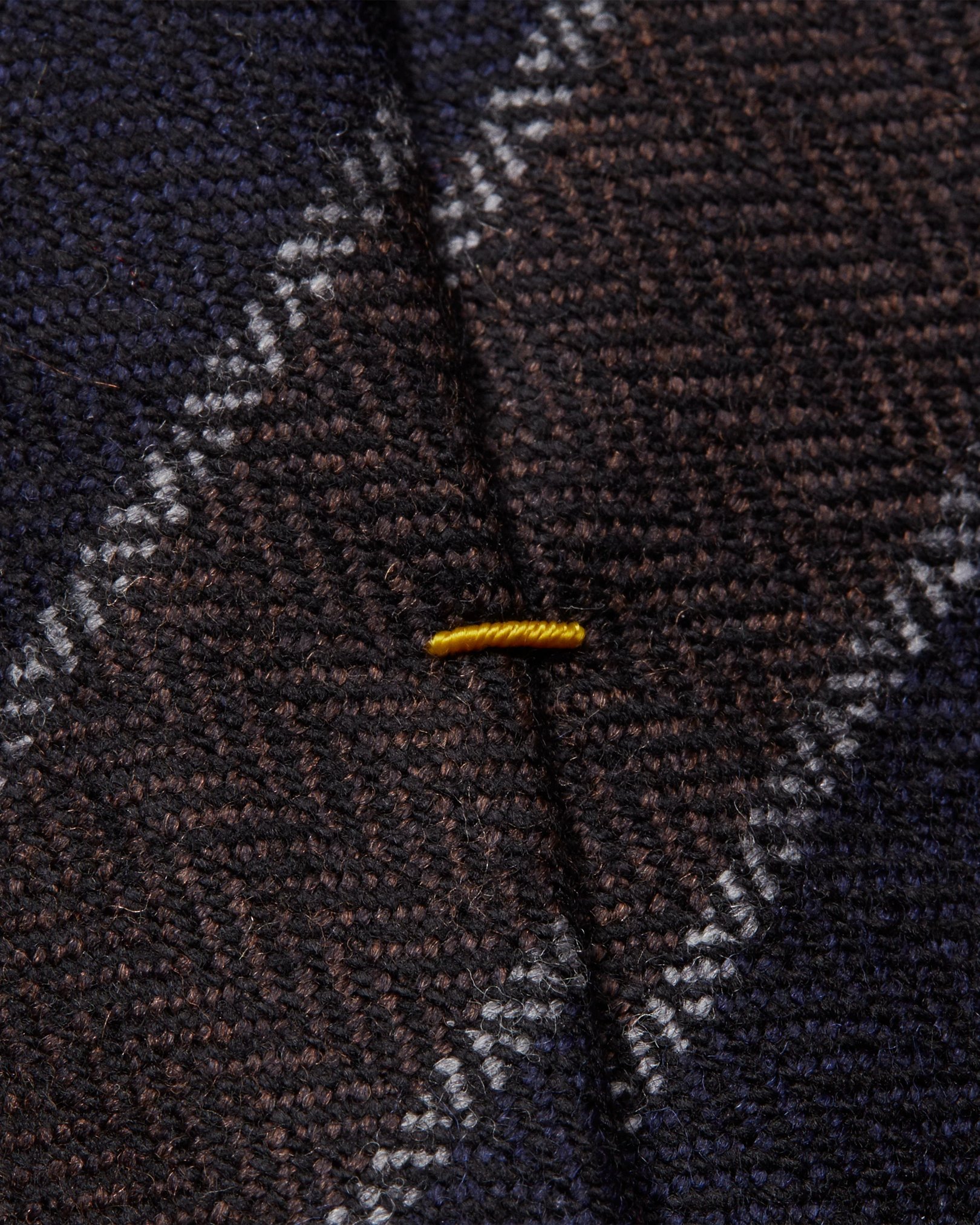 Eton - brown navy regimental striped wool tie