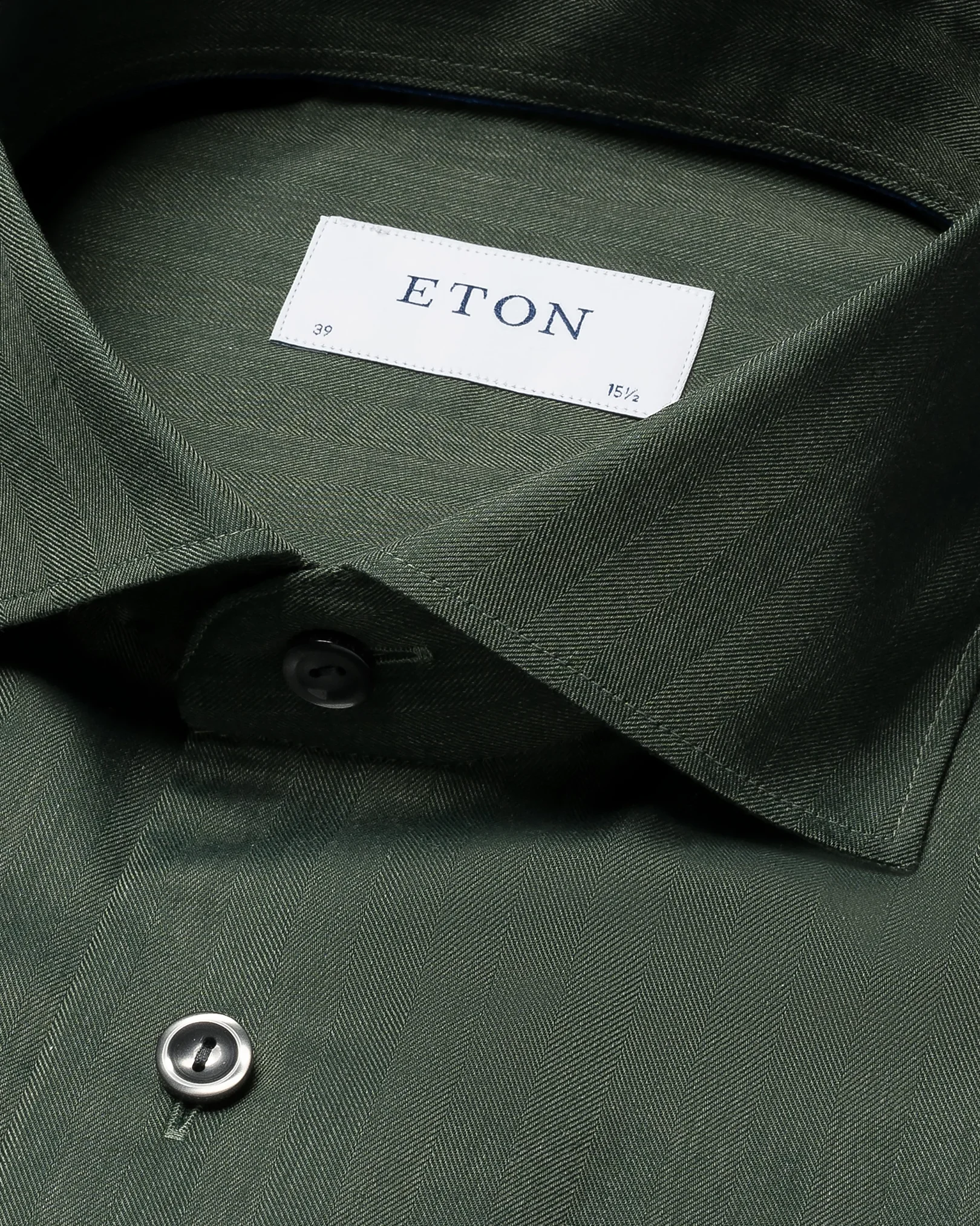 Eton - dark green wrinkle free flanell shirt