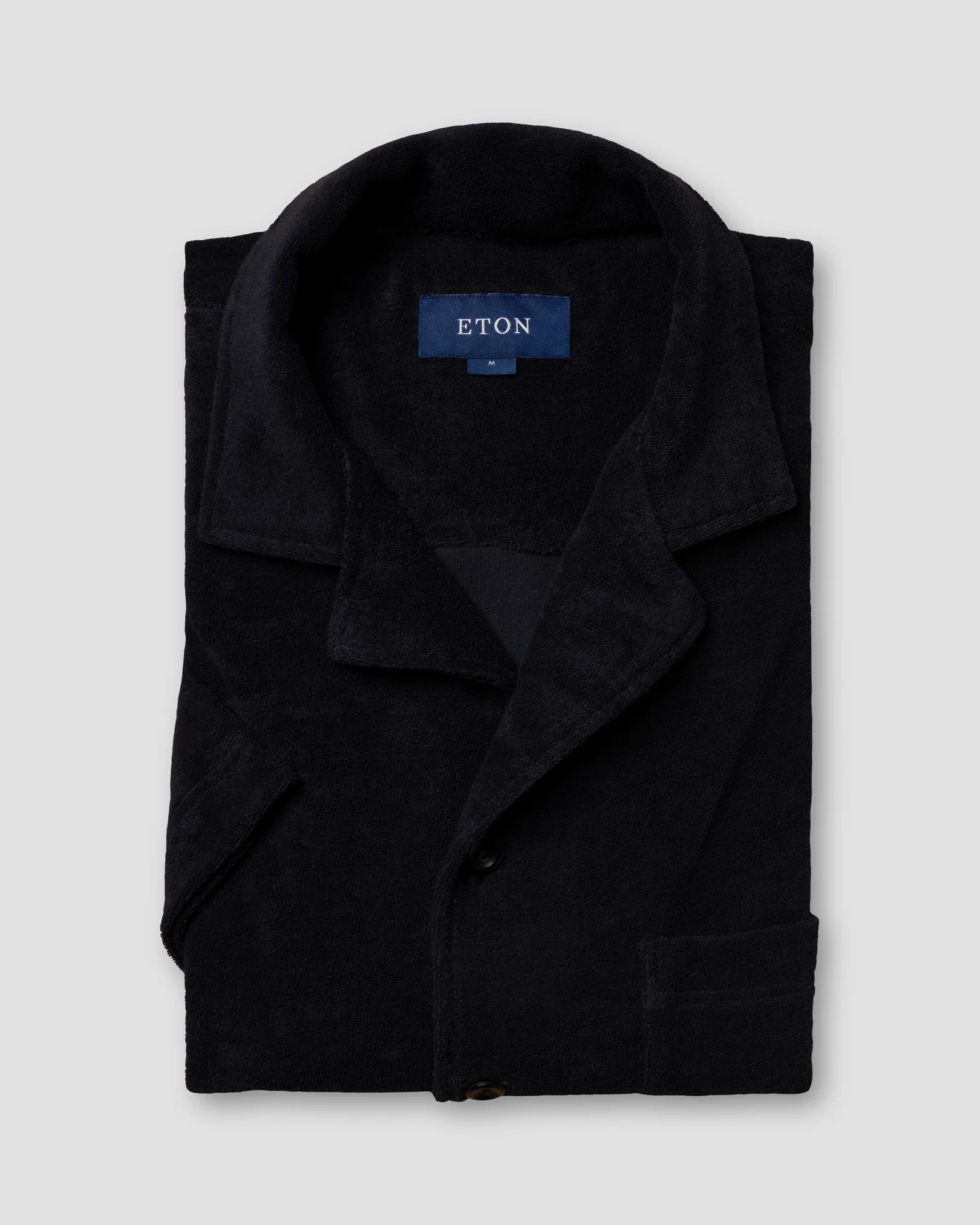 Eton - dark blue terry resort shirt