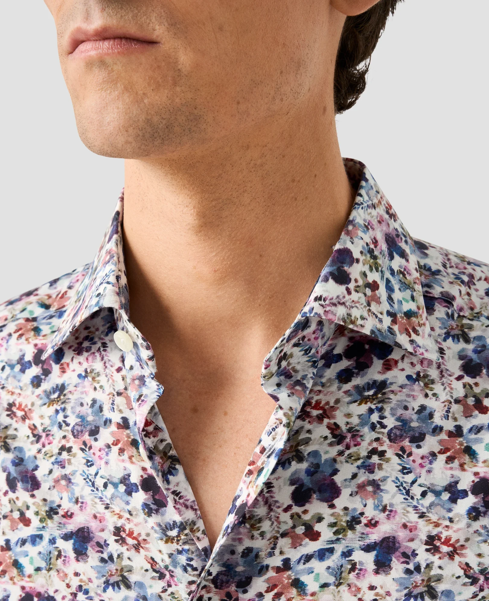 Eton - multi floral signature twill shirt