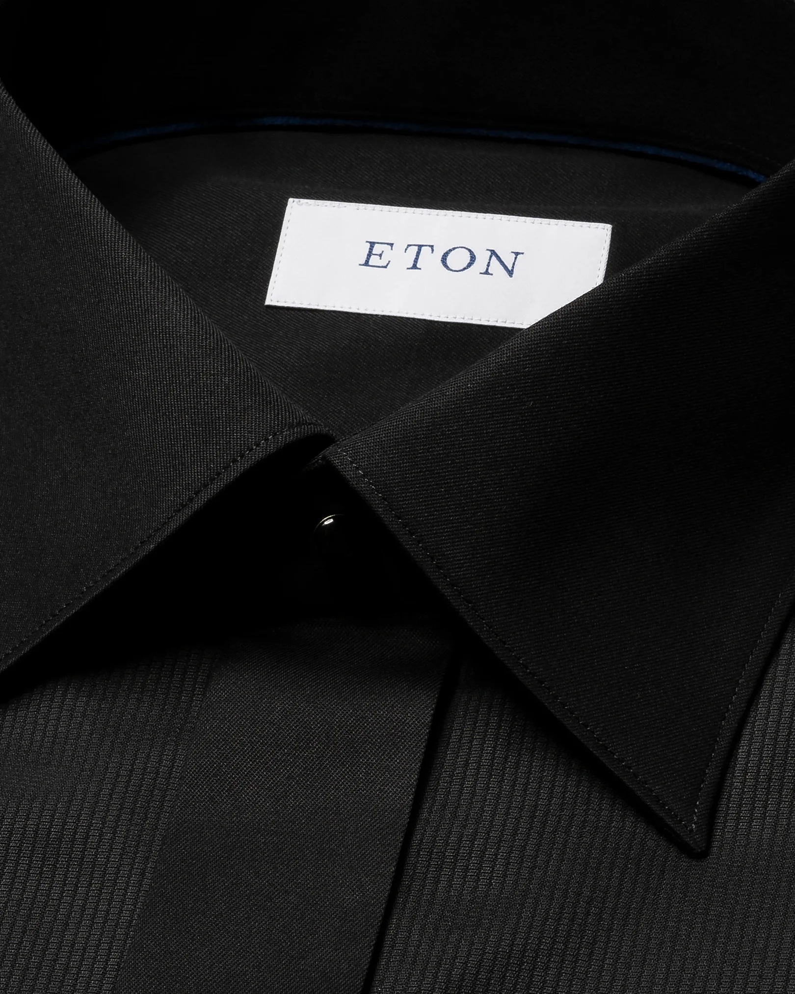 Eton - Chemise de Smoking en Piqué Noir