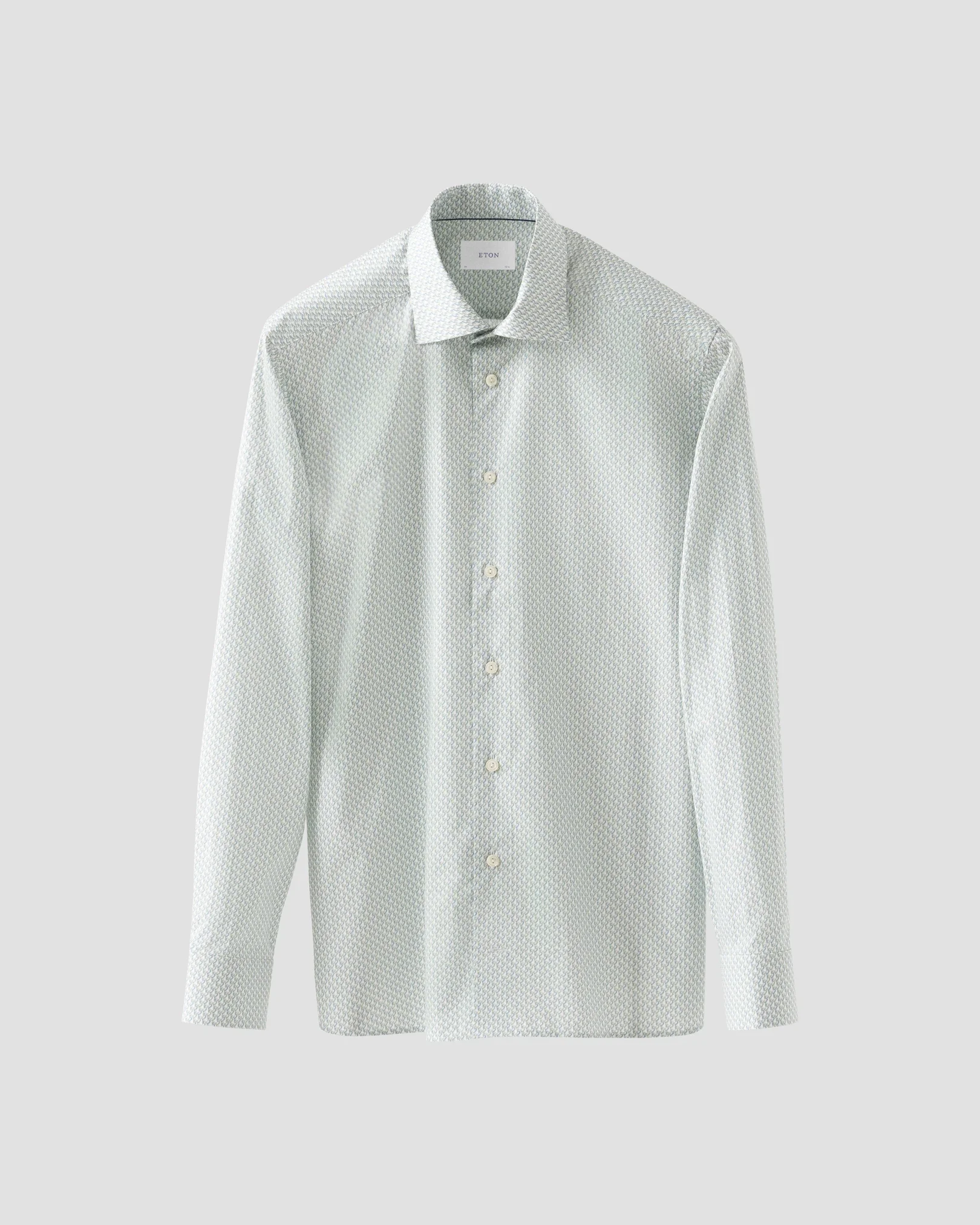 Eton - light green parrot print signature twill shirt