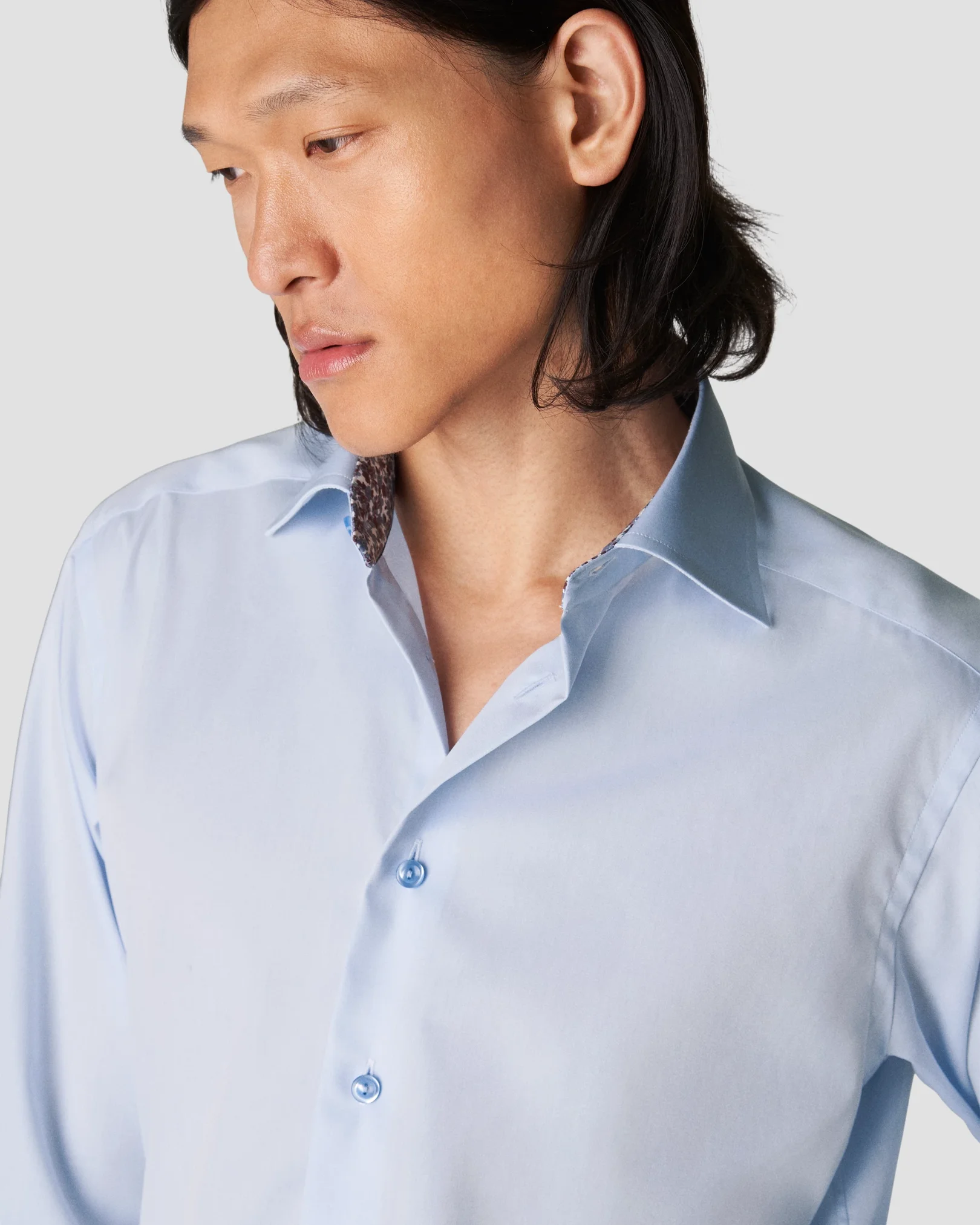 Eton - light blue poplin cutaway shirt