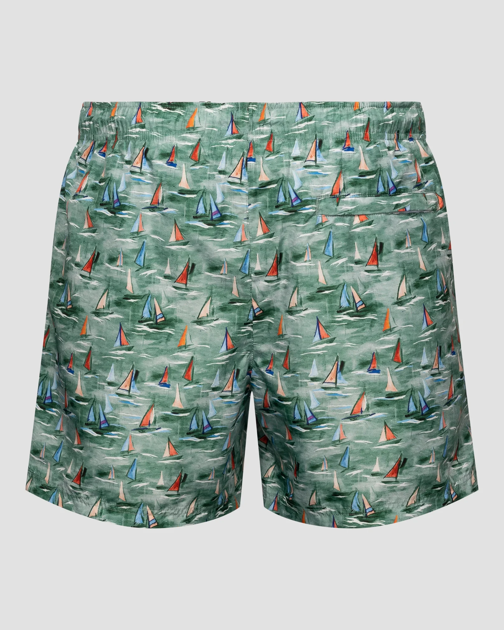 Eton - mid green sailboat swimshorts