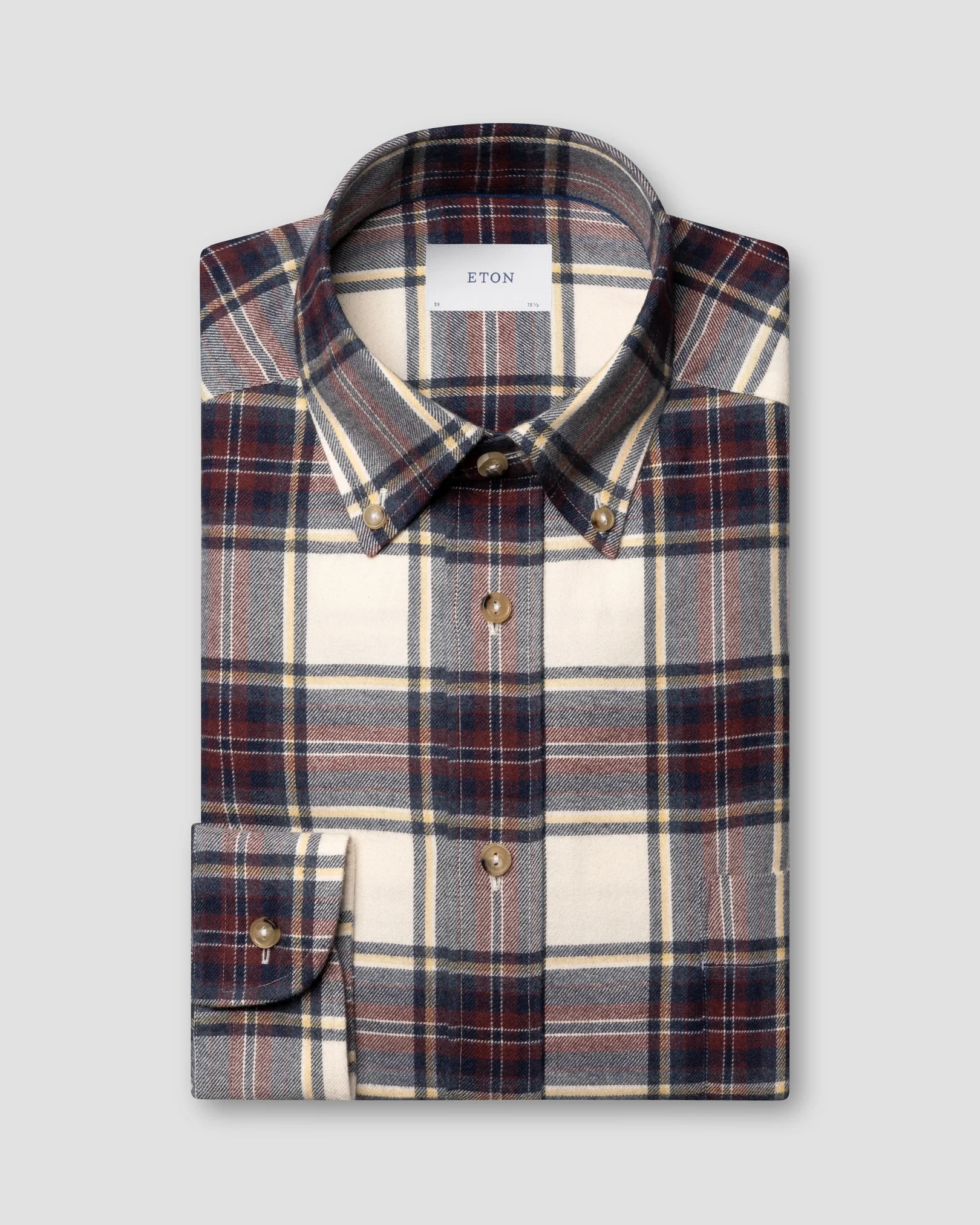 Eton - Plaid Check Flannel Shirt