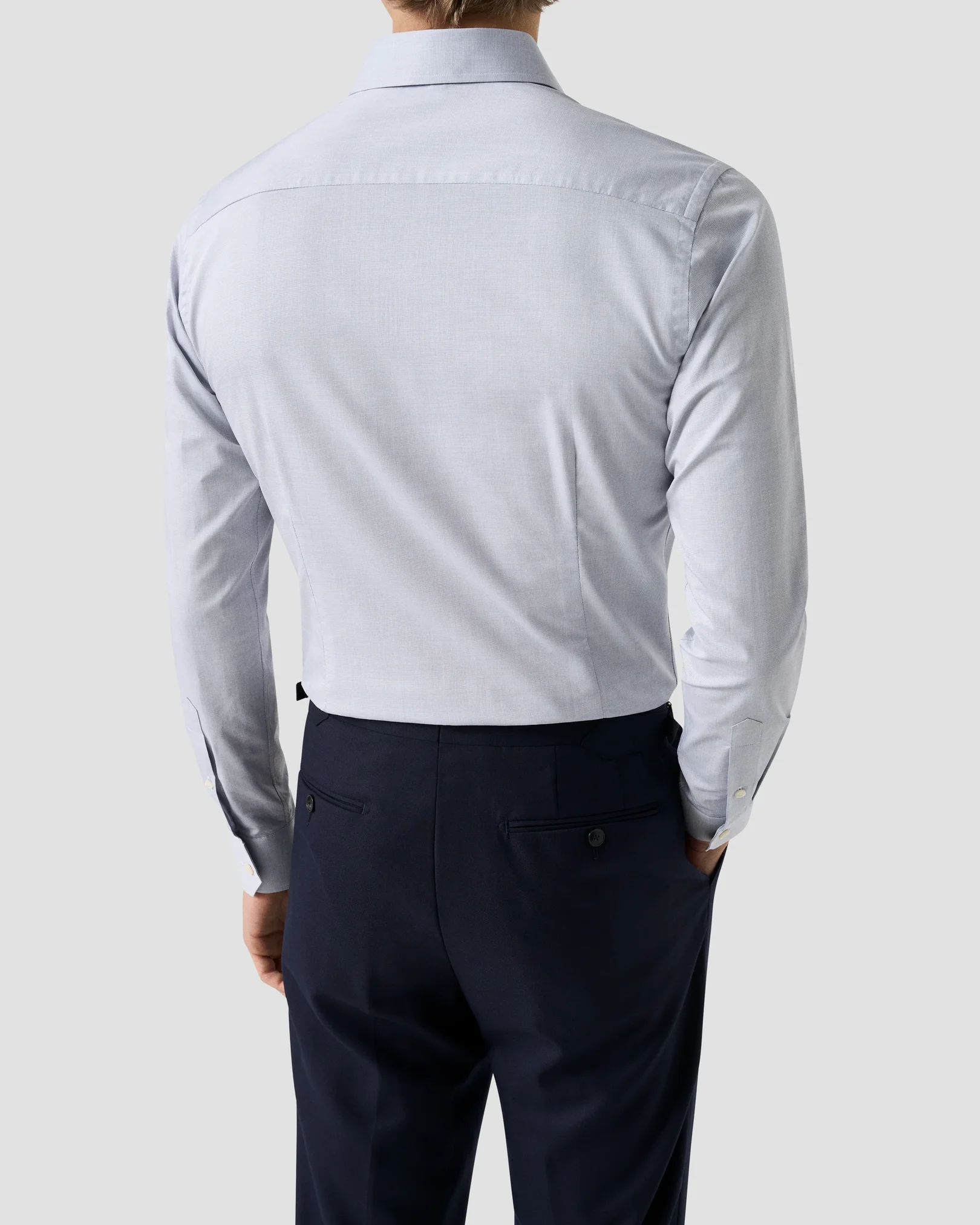 Eton - dark blue semi solid signature twill shirt