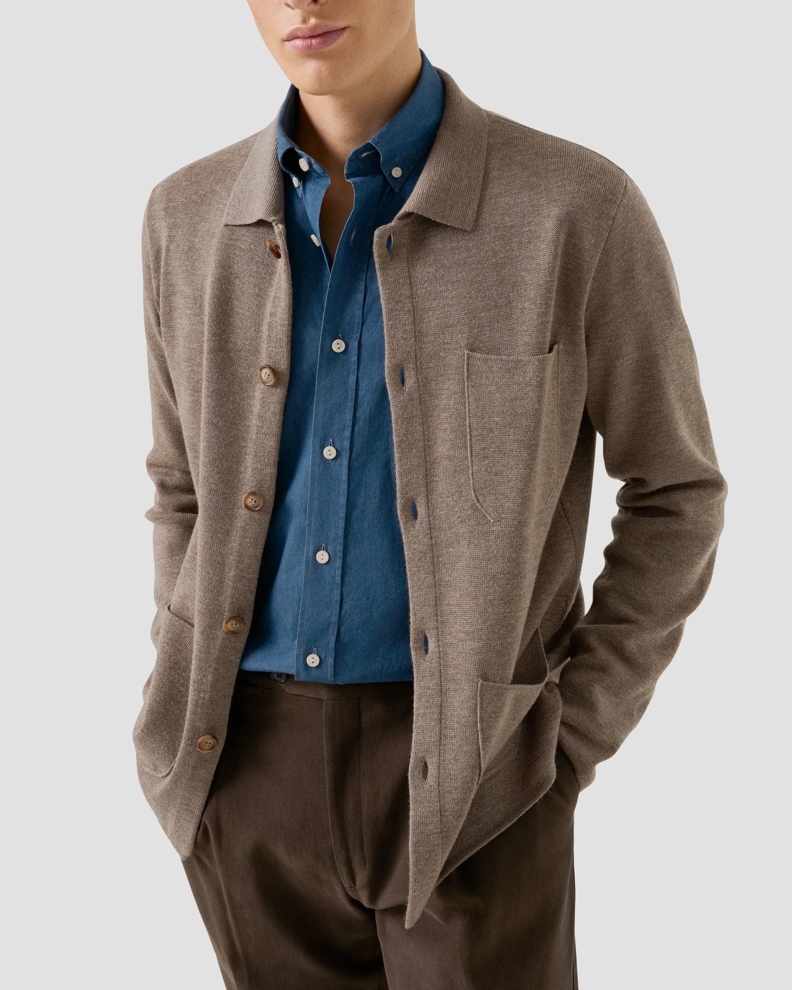Eton - dark wash lightweight denim shirt