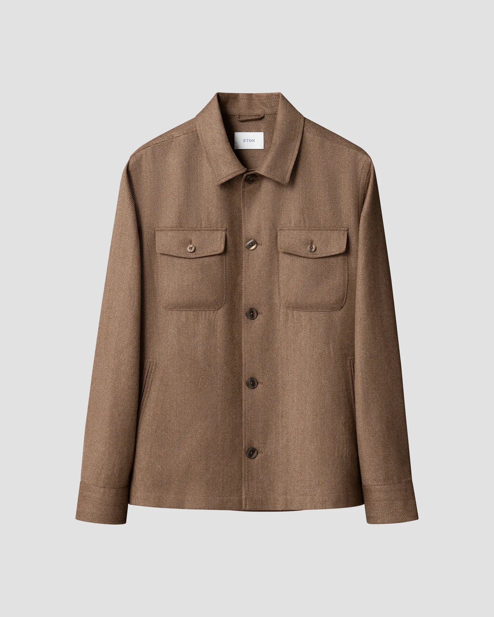 Eton - beige wool structure four pocket overshirt