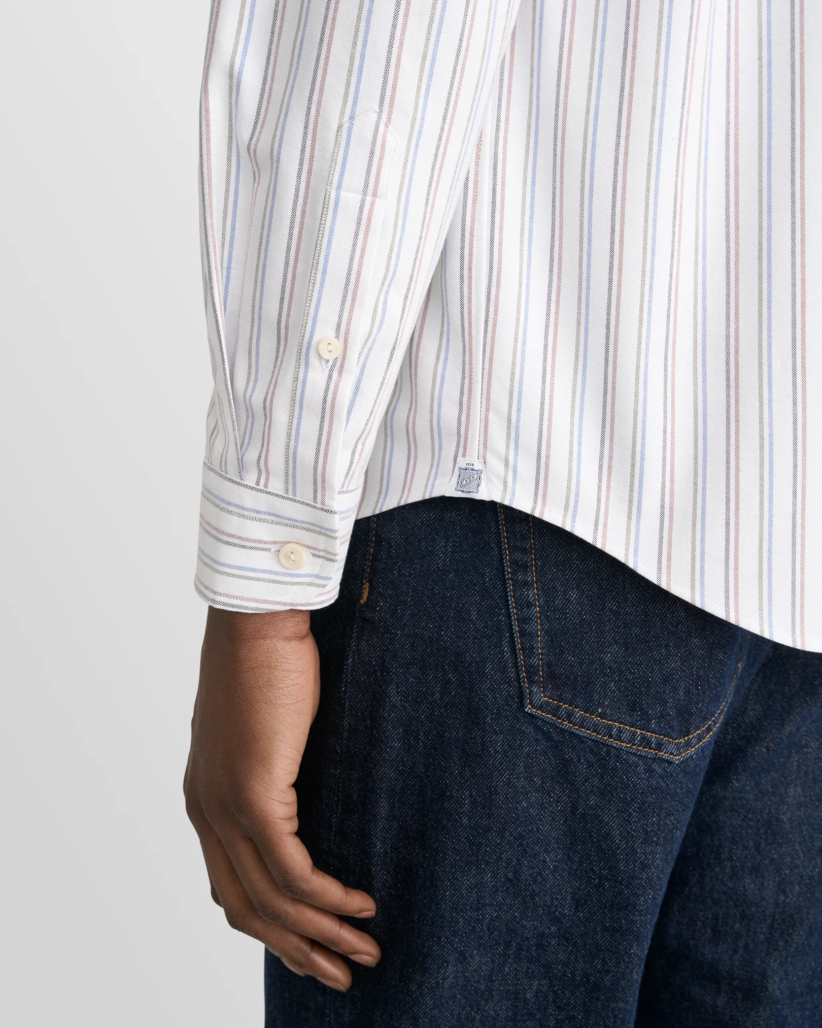 Eton - white bold striped oxford shirt