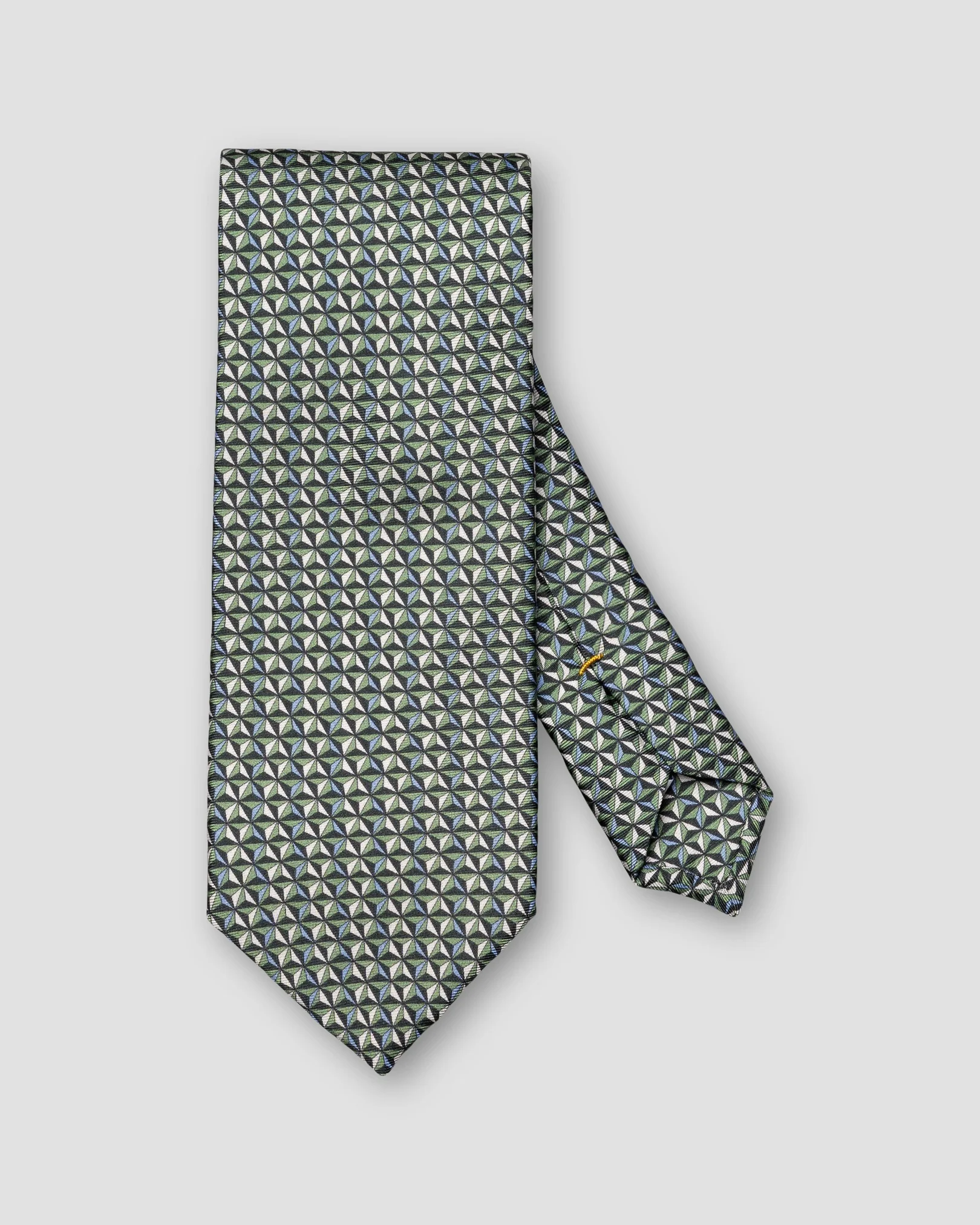 Eton - dark green geometric silk twill printed tie