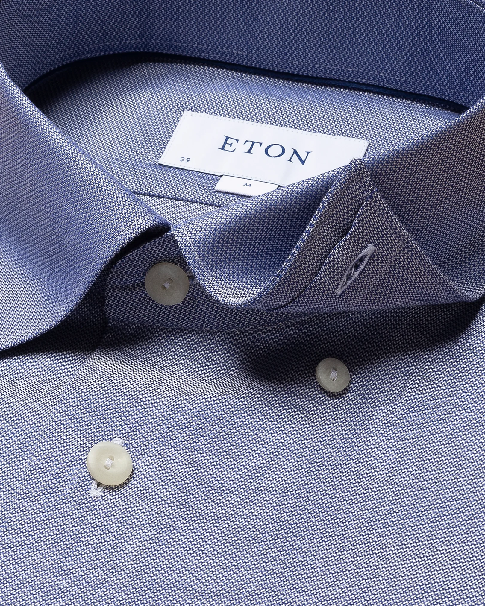 Eton - dark blue cotton lyocell stretch