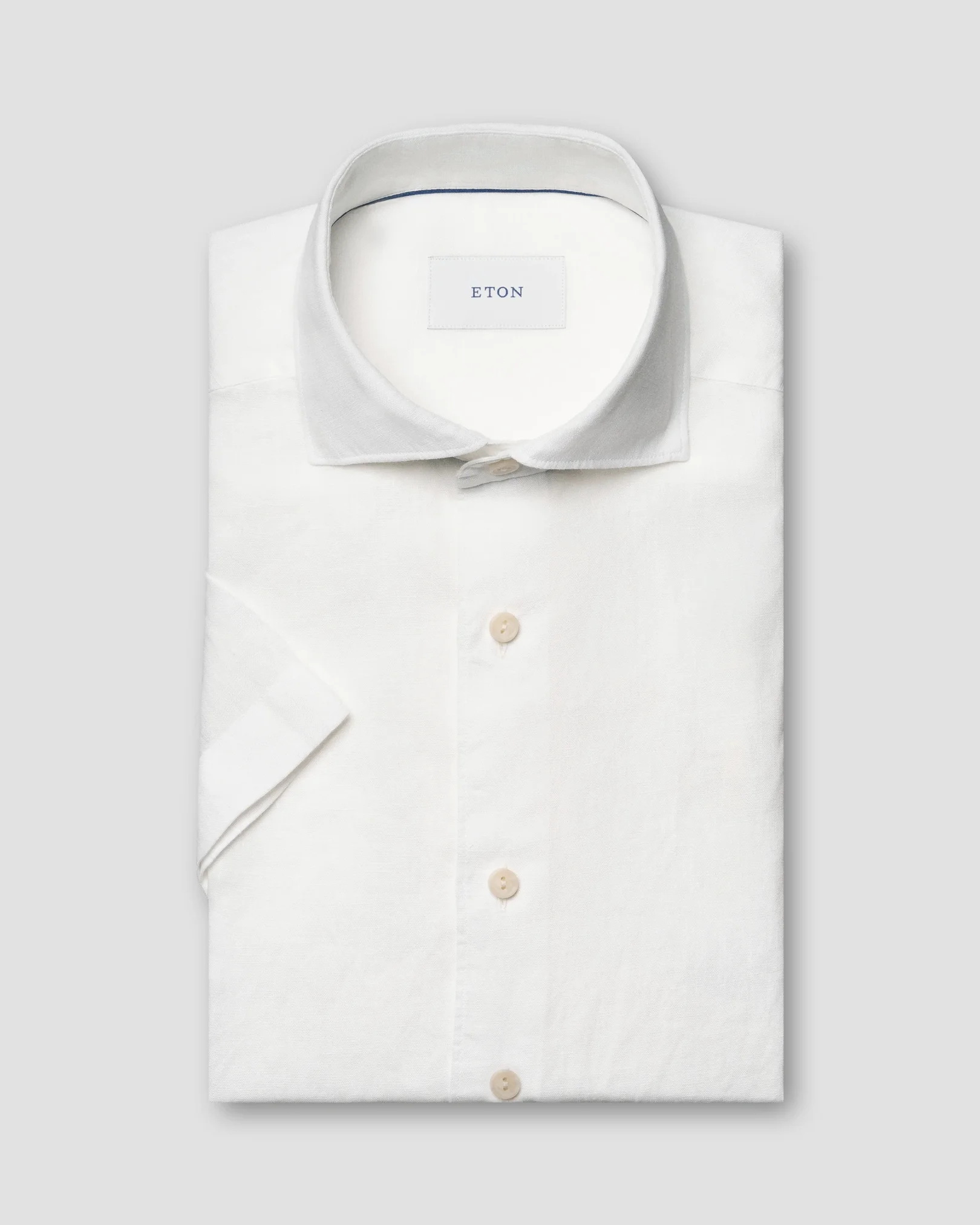 Eton - White Solid Linen Shirt