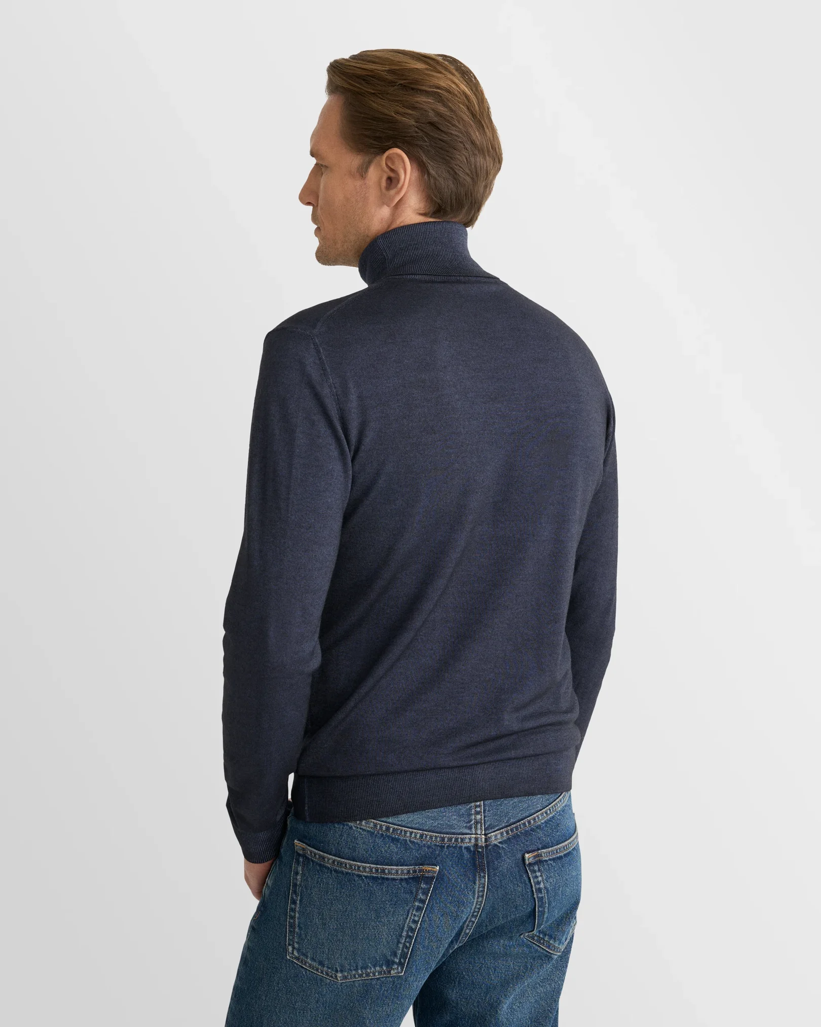 Eton - navy blue merino vintage turtle neck