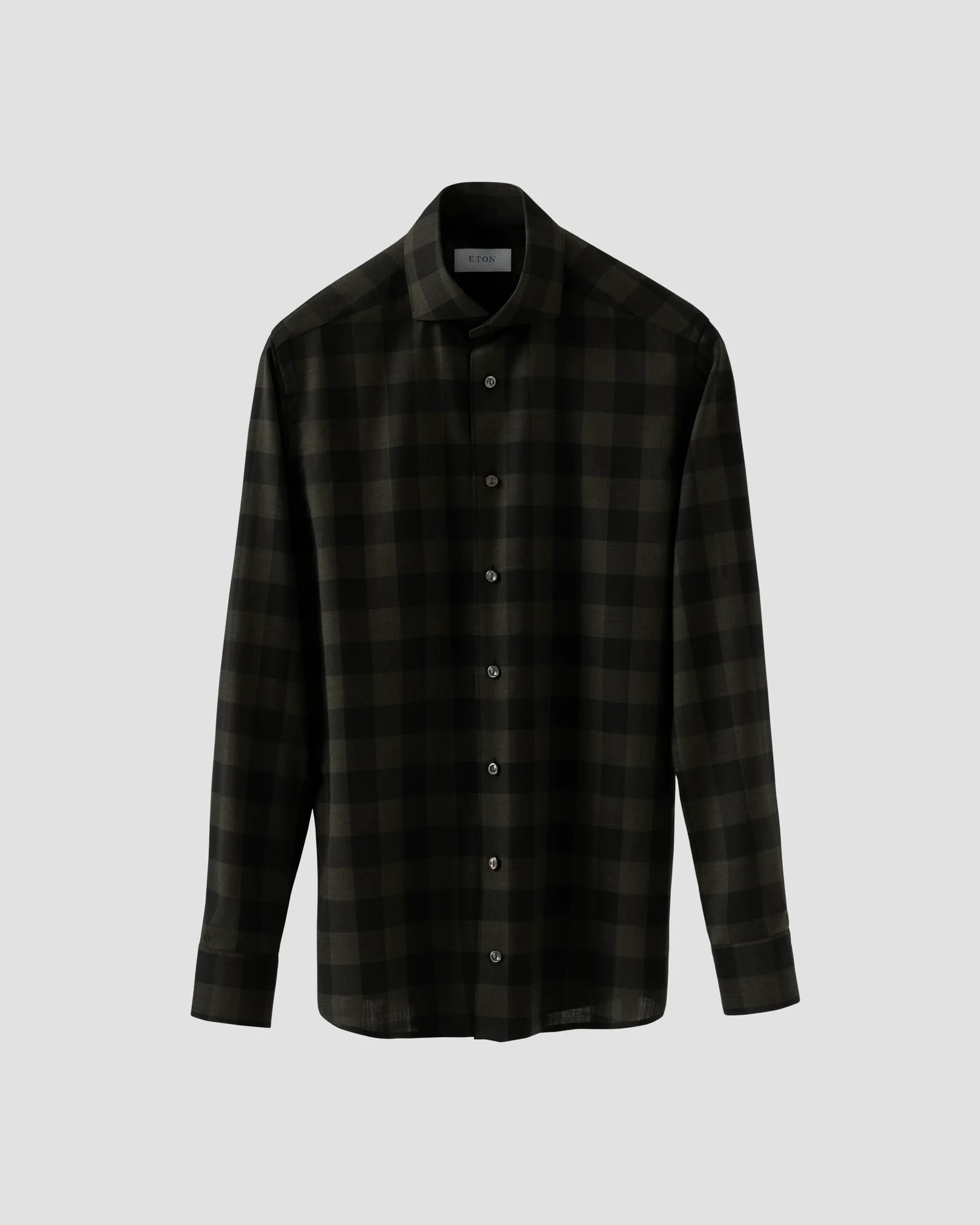 Eton - merino dark green shirt