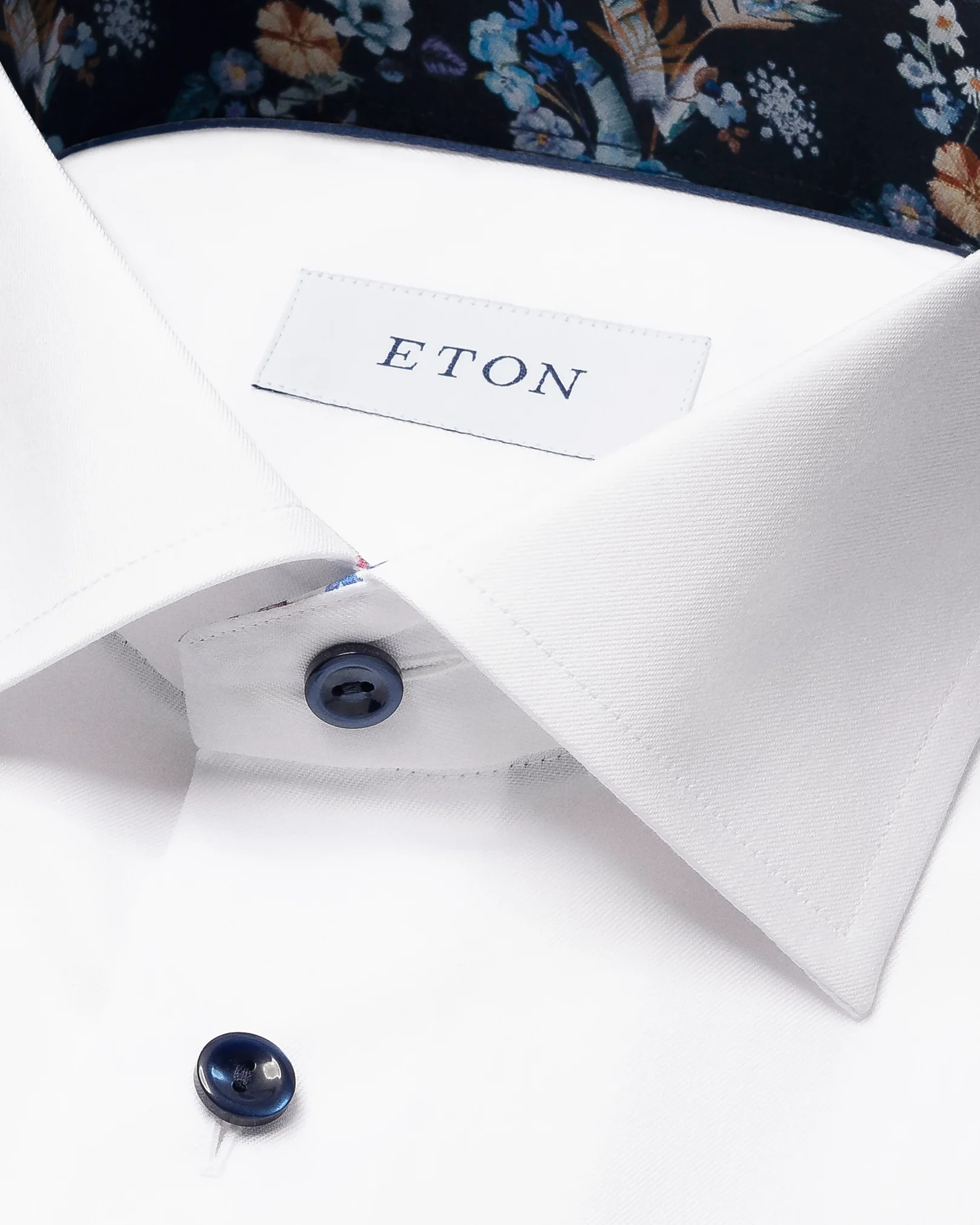 Eton - white floral effect shirt