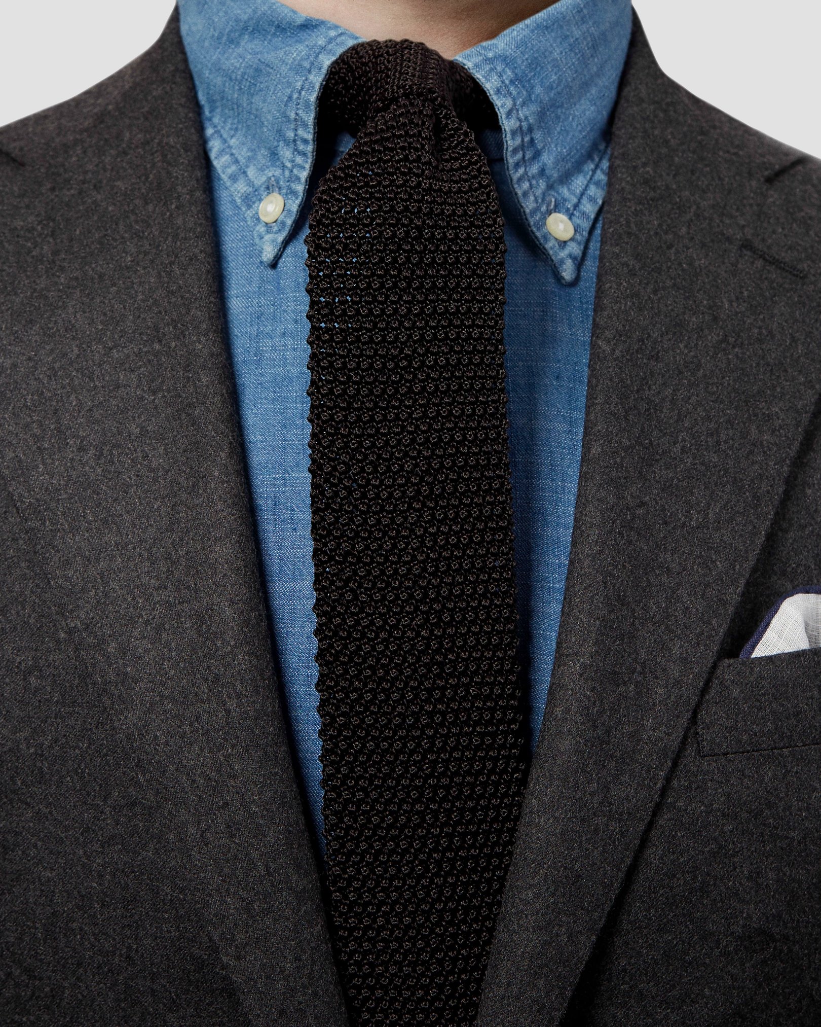 Eton - black knitsilk tie