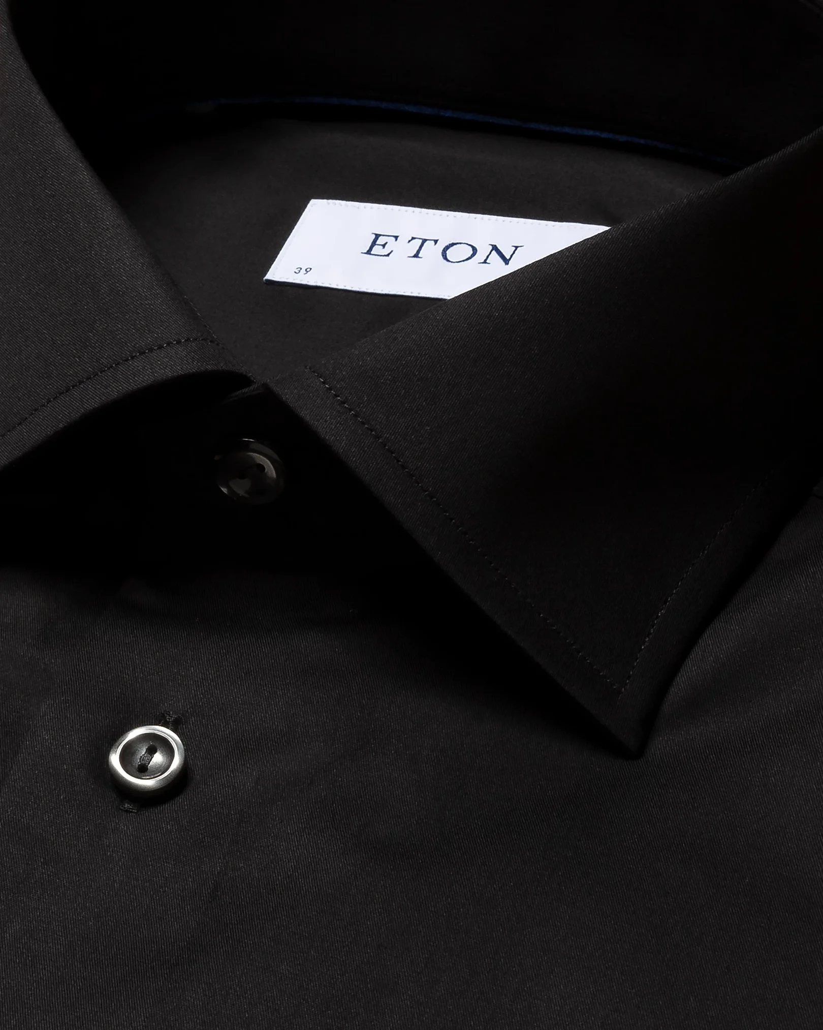Eton - black fine twill stretch shirt