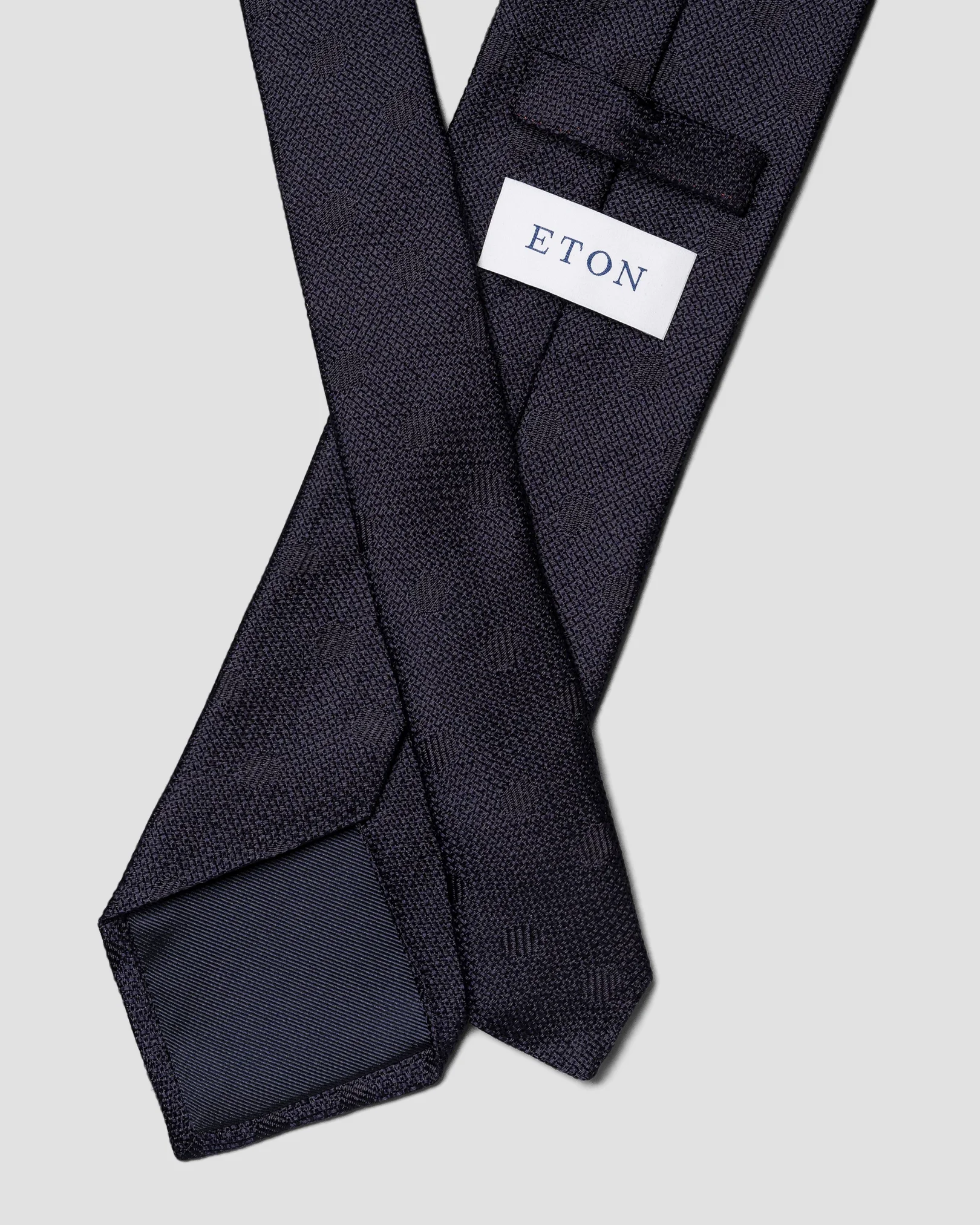 Eton - dark blue polka dot grenadine silk tie