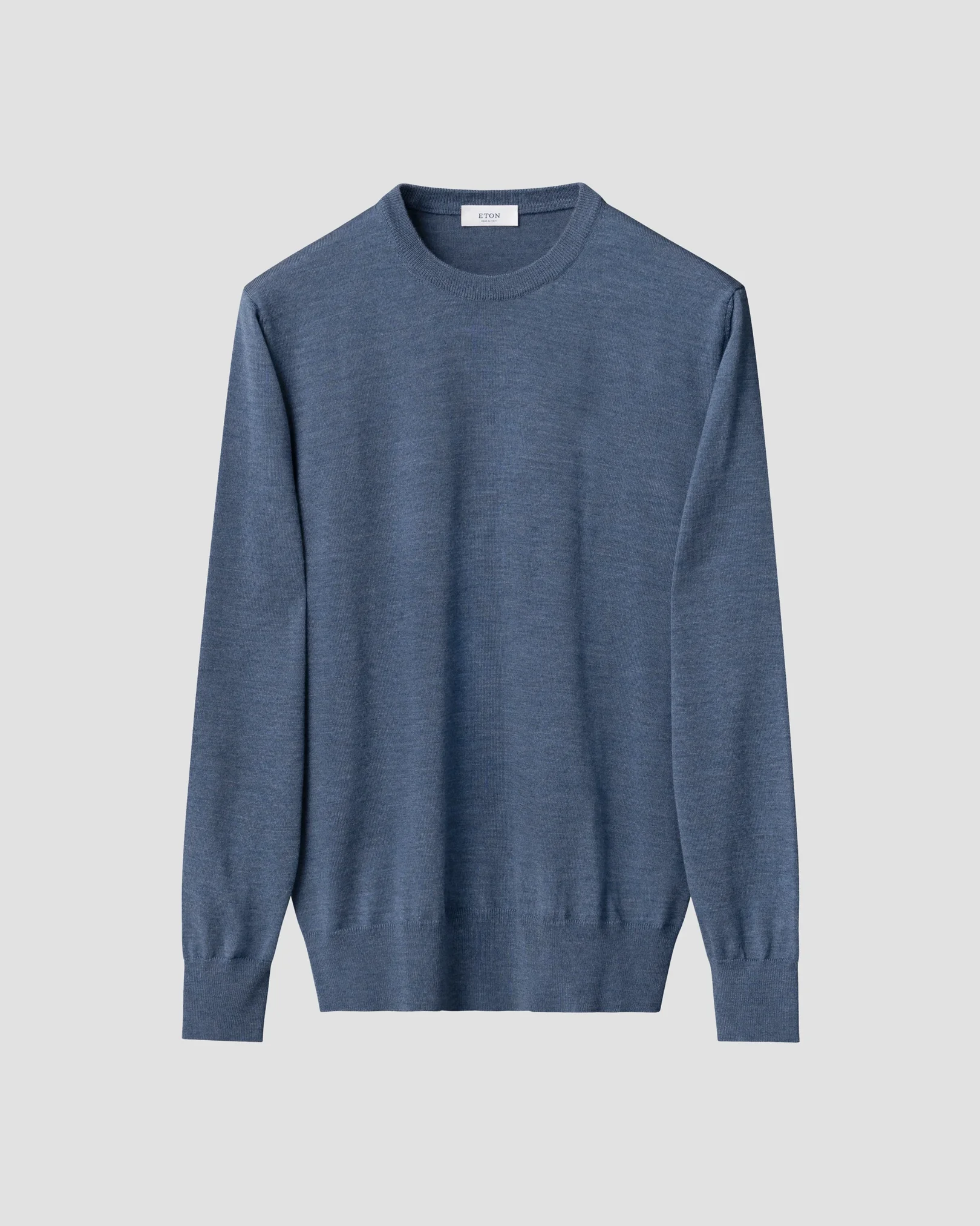 Eton - light blue merino knit crewneck