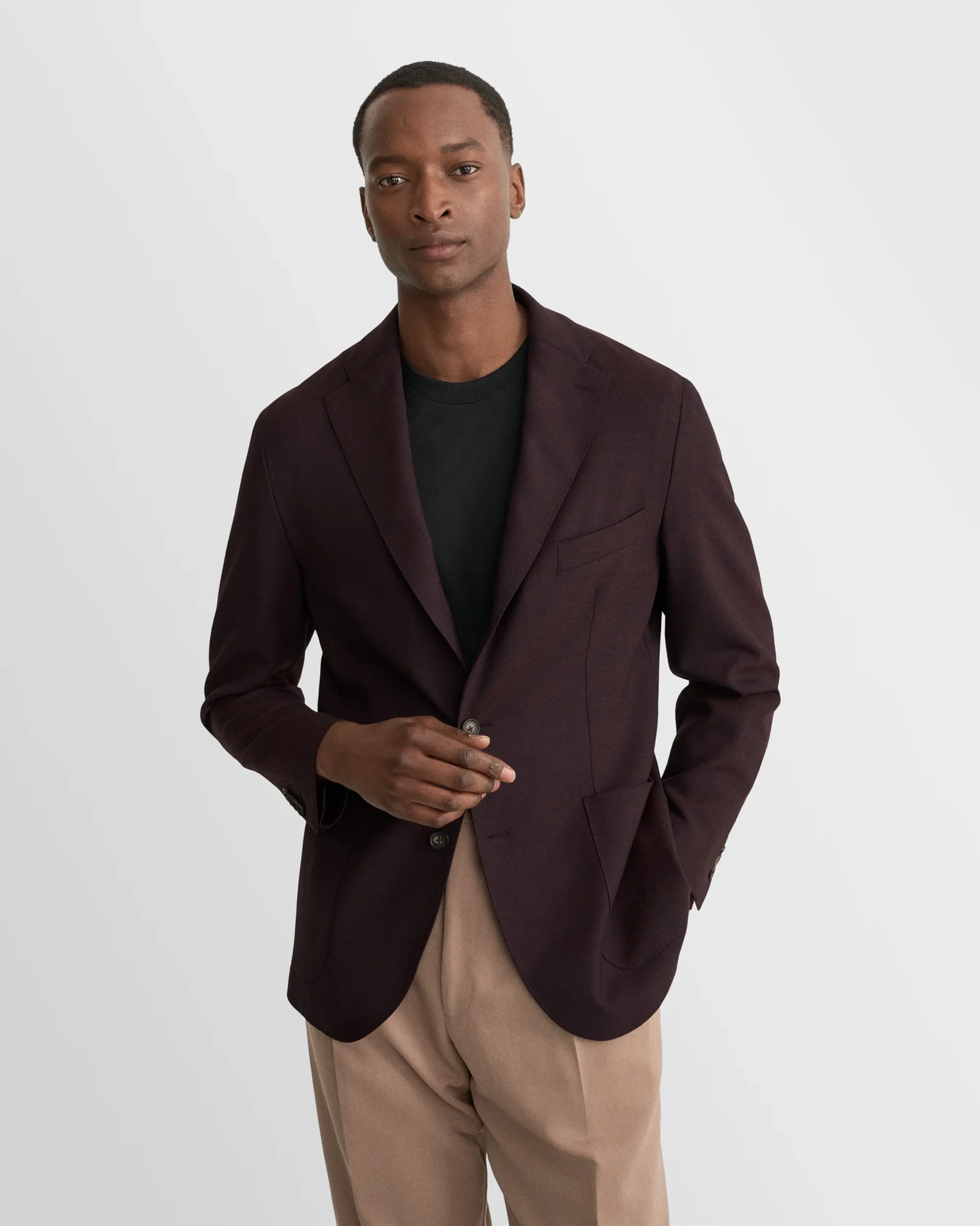 Eton - dark red lana tech structure soft jacket