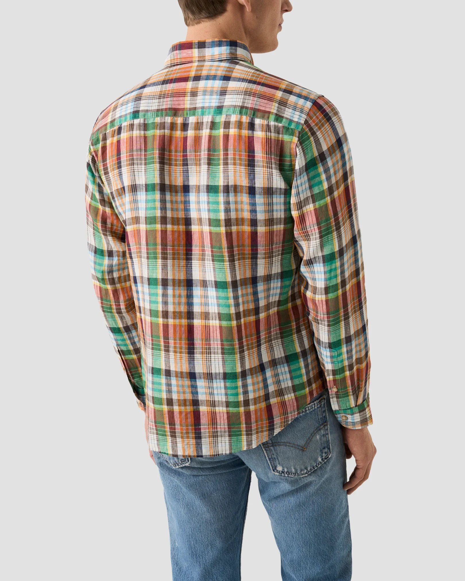 Eton - Bold Check Linen Shirt