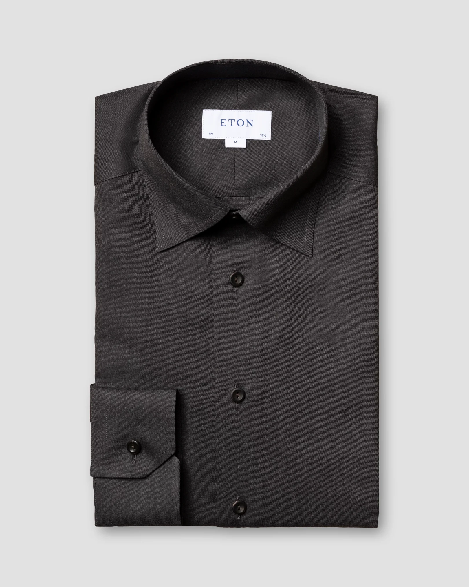 Black WrinkleFree Flannel Shirt Eton