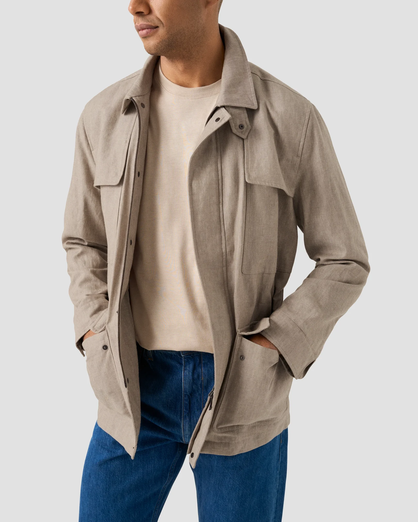 Eton - beige single jersey supima t shirt