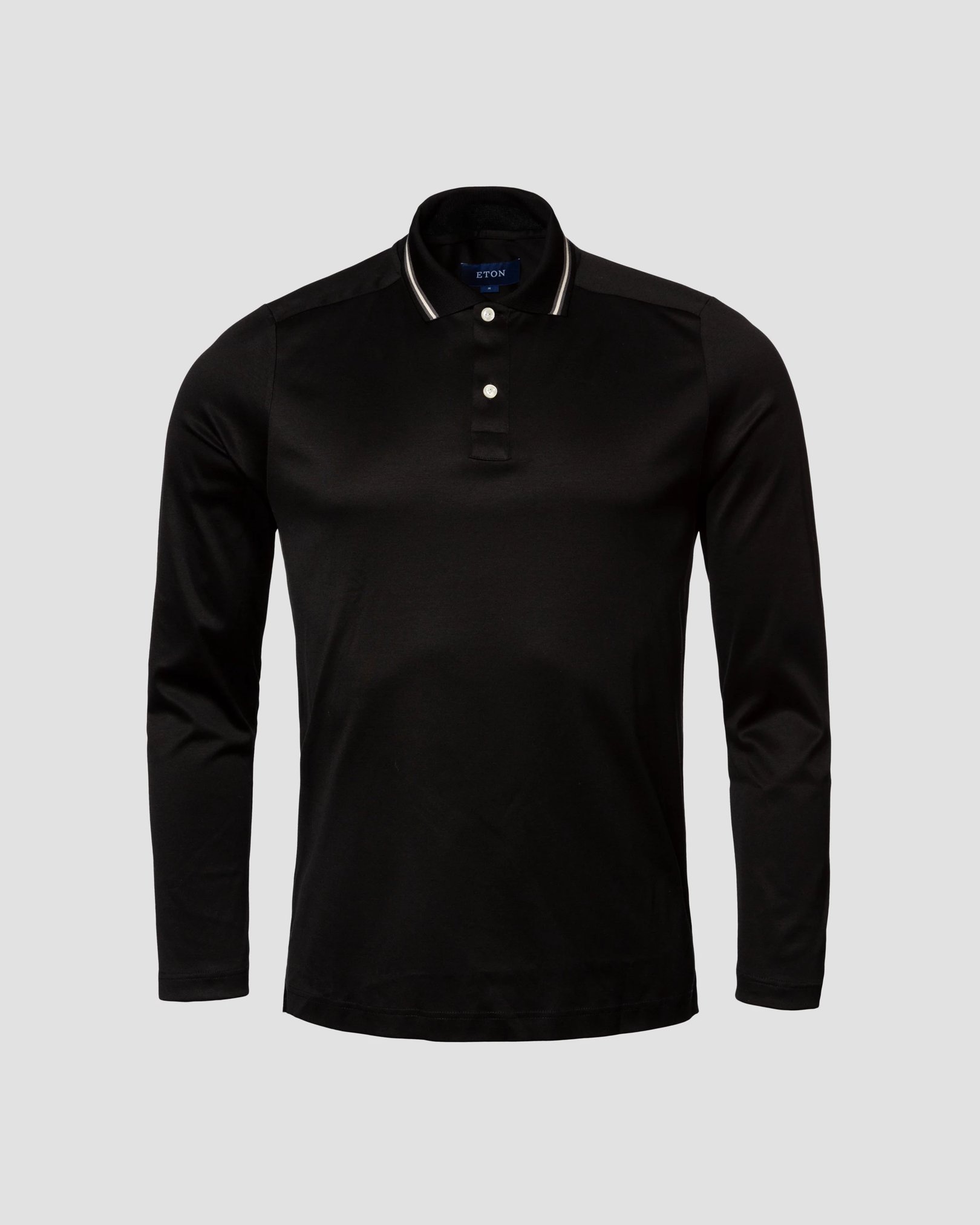 Eton - black jersey knittedcollar