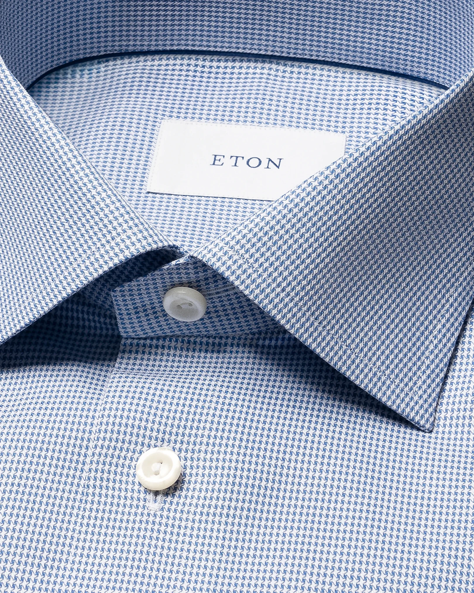 Eton - dark blue houndstooth signature twill shirt