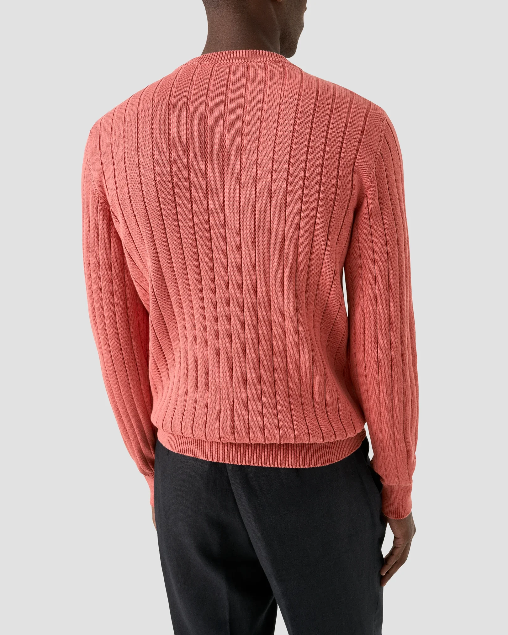 Eton - cotton structure knit crew neck pink cotton