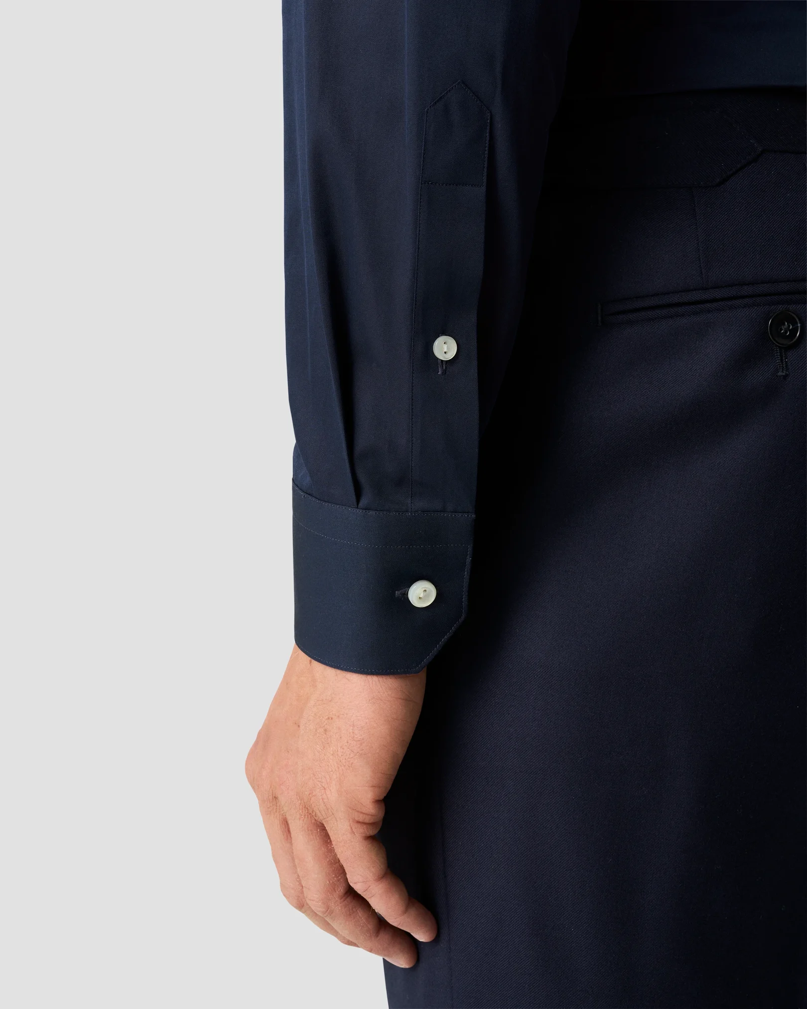 Eton - navy blue twill elevated shirt