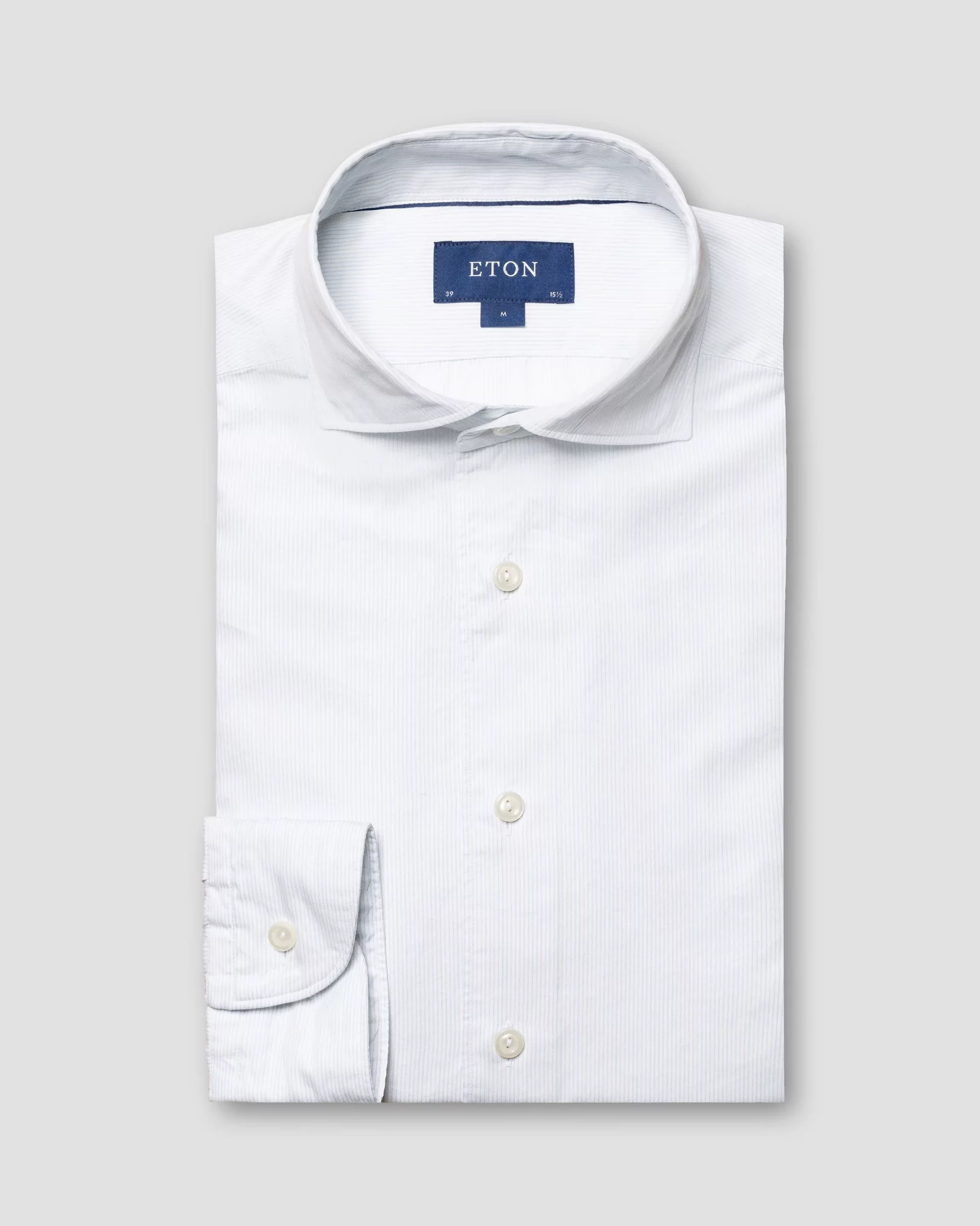 Ljusblå randig skjorta i bomull-Tencel™