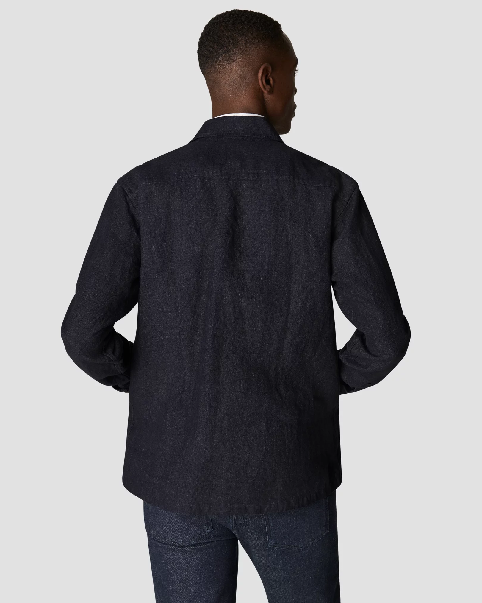 Eton - navy blue linen overshirt