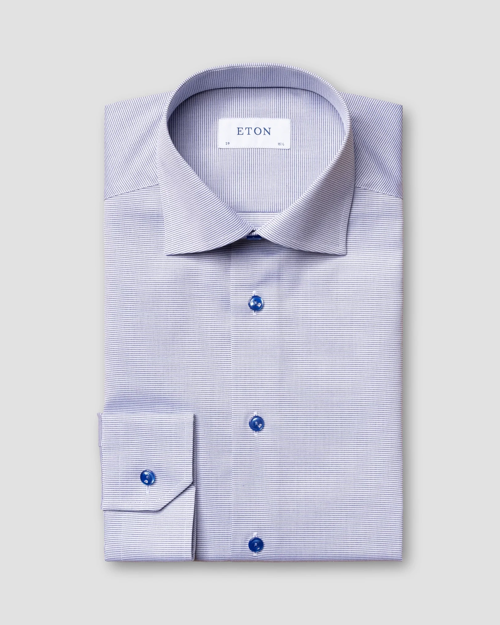 Eton - mid blue twill cut away single contemporary look