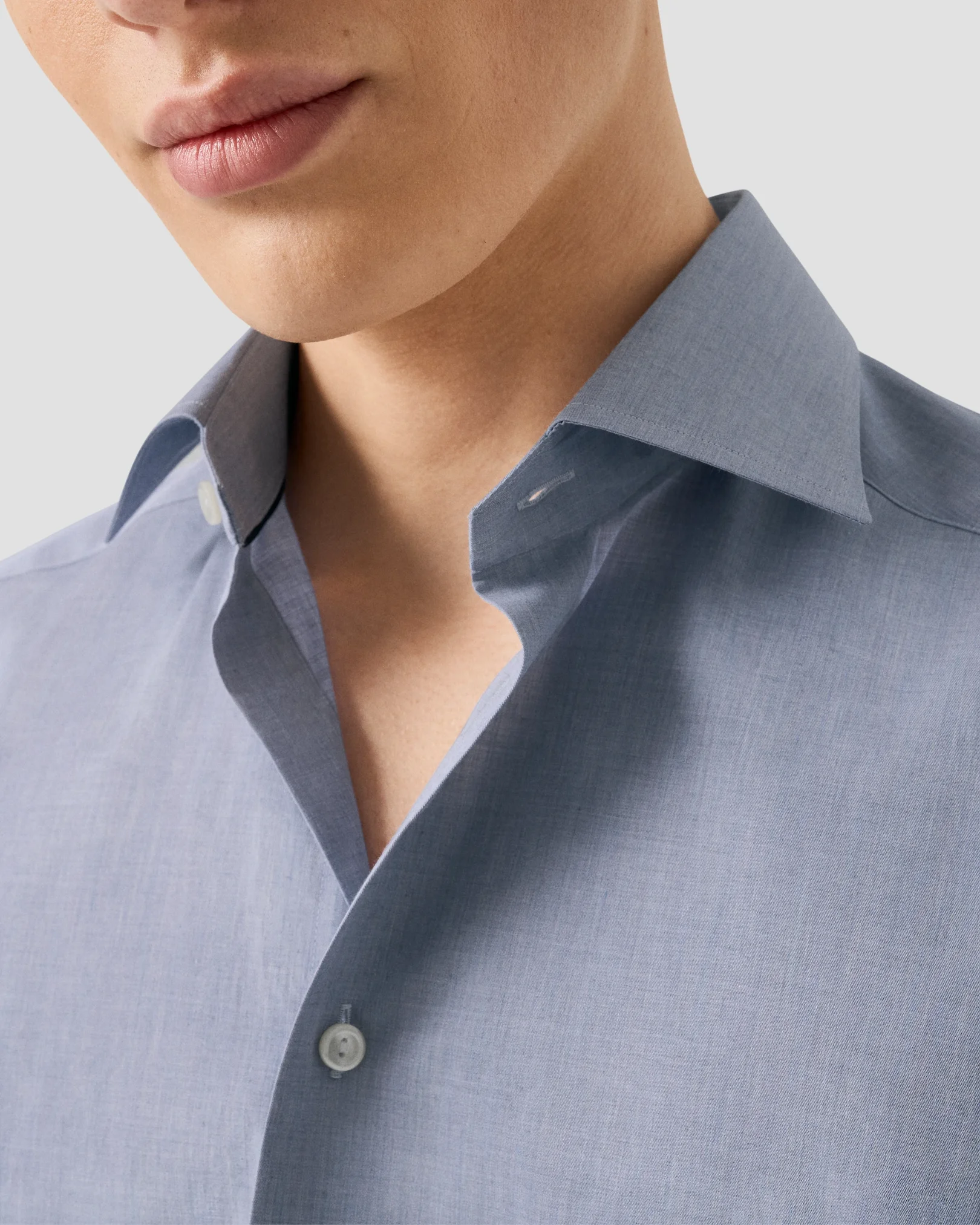 Eton - dark blue solid fine twill shirt