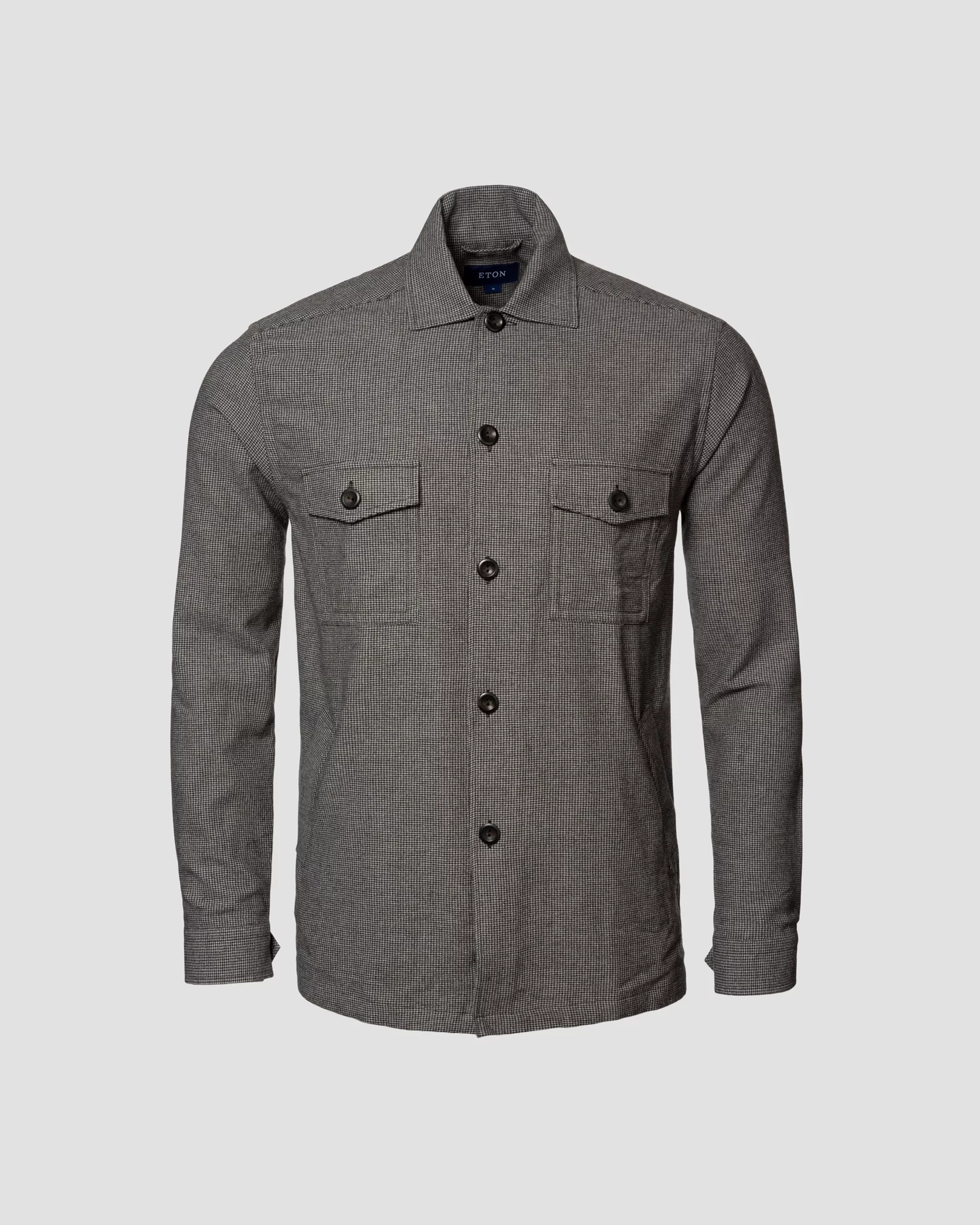 Eton - light grey cotton wool cashmere overshirt
