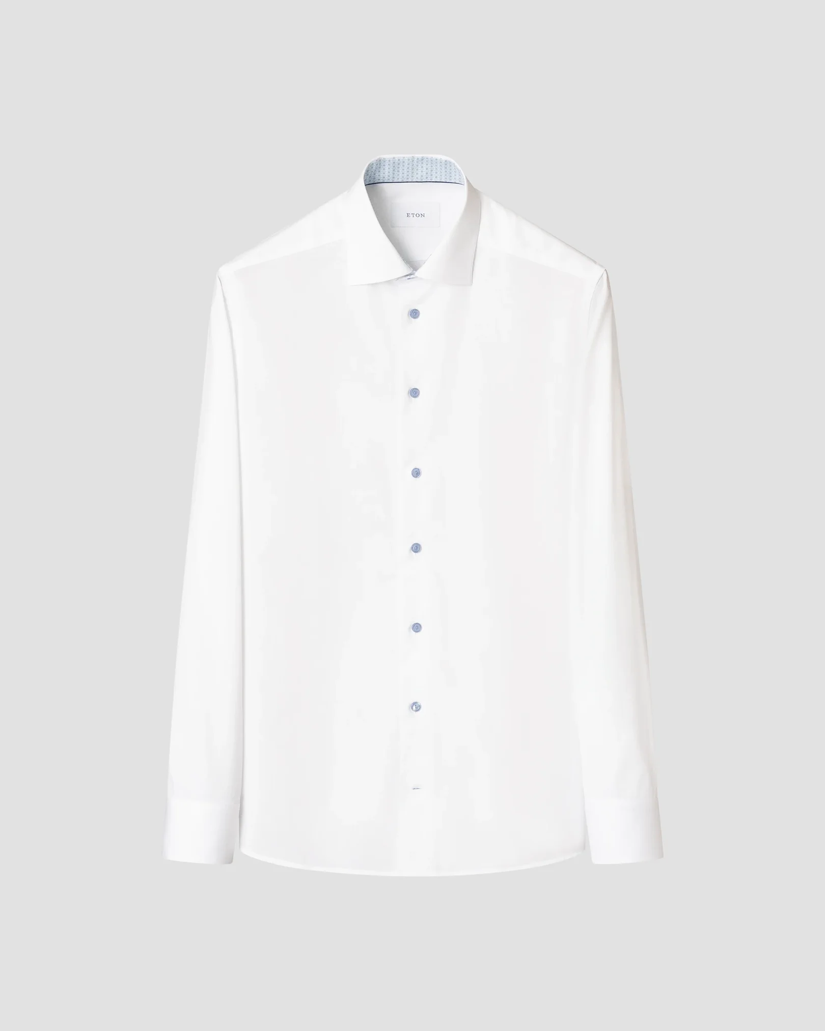 Eton - white geometric effect signature twill shirt 268