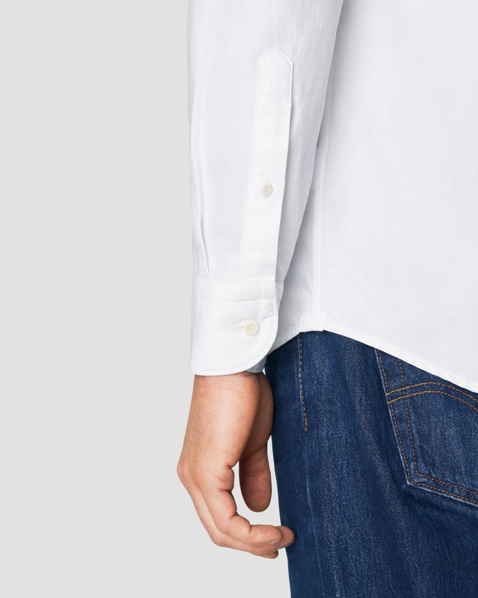 White Denim Shirt - Eton